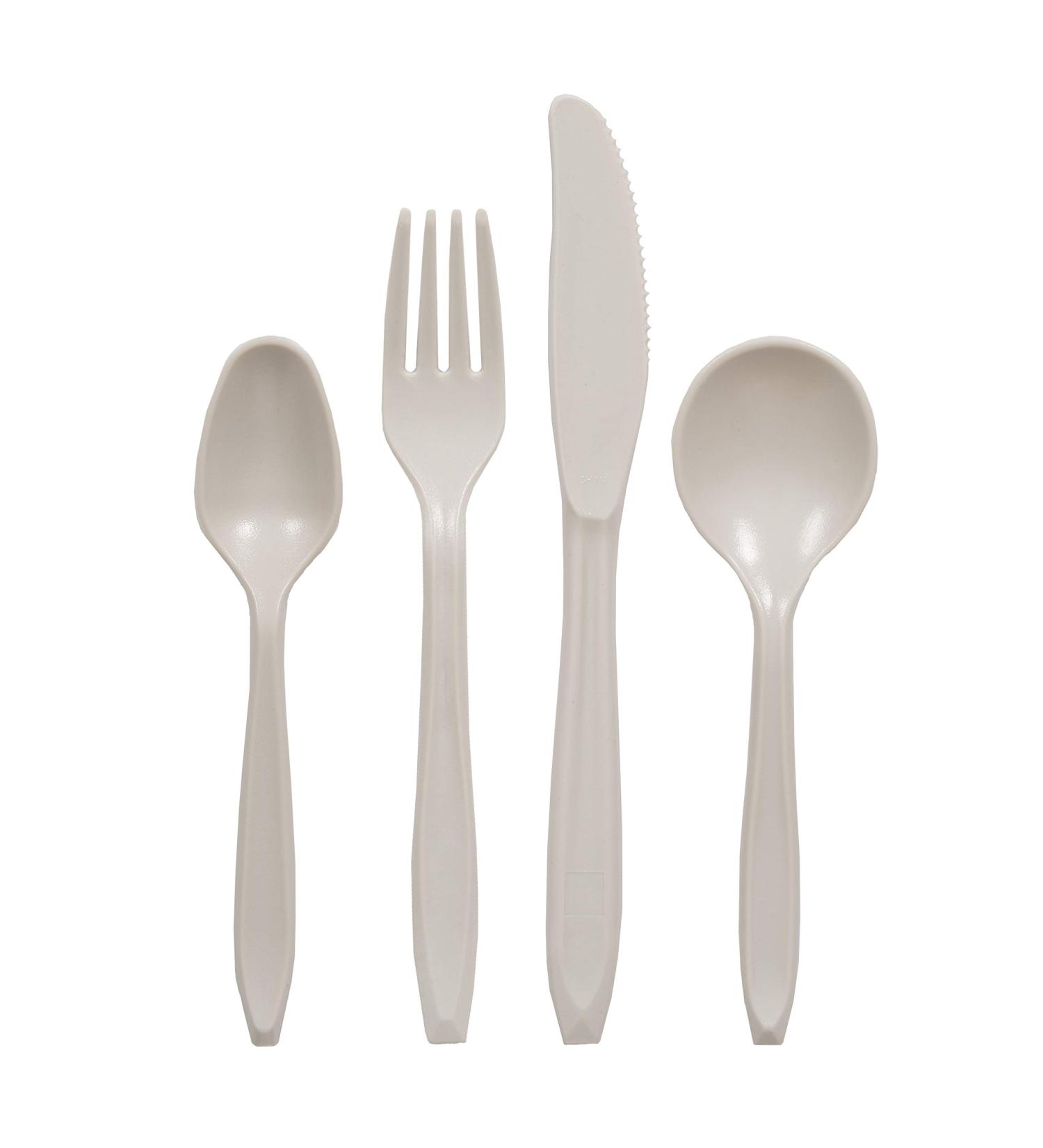 Stansport 16 Pc White Cutlery Set - Knife, Fork, Tablespoon & Teaspoon - Buy Online on GoSupps.com