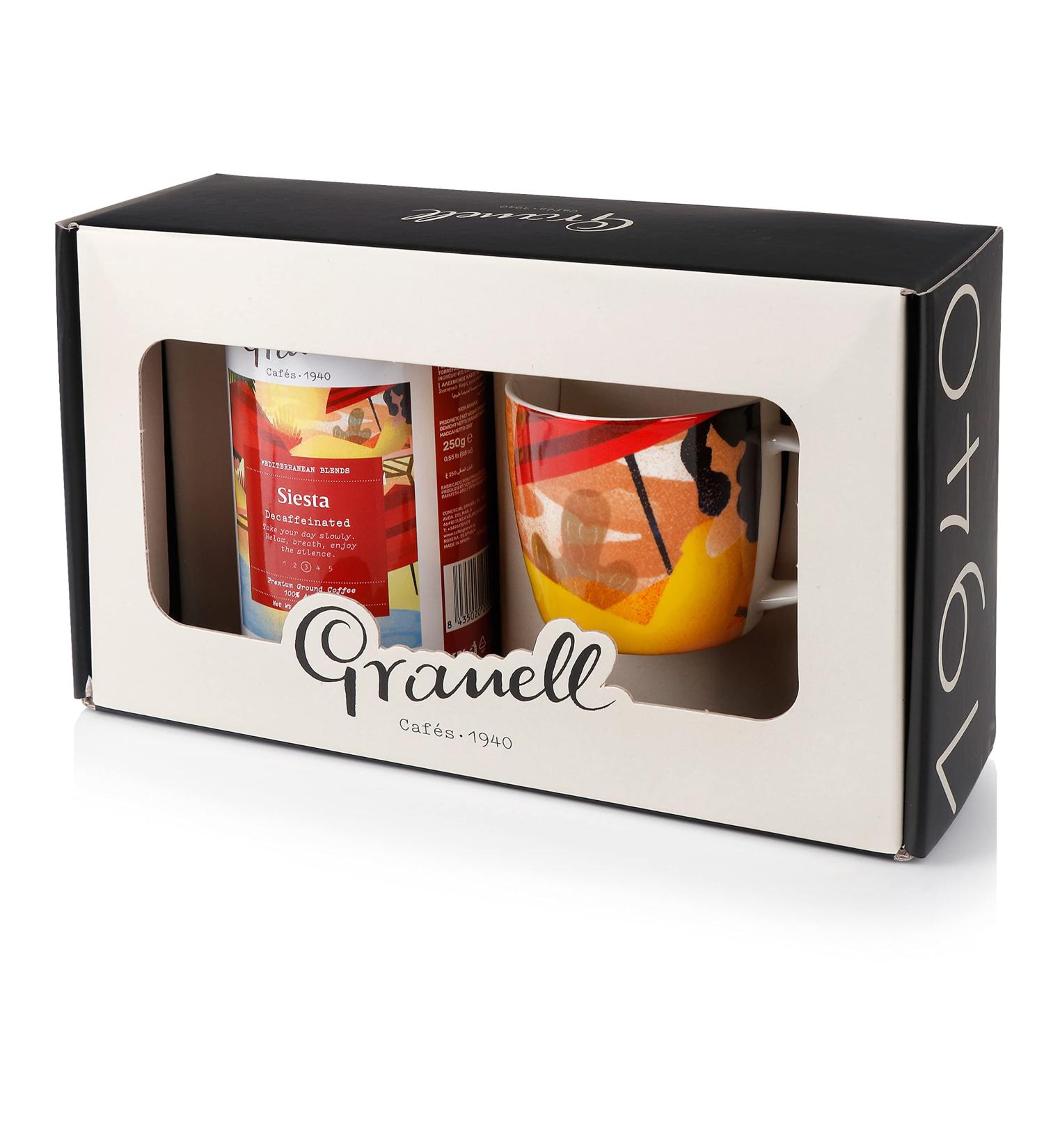 Granell Caf s 1940 - Gift Box 100% Decaffeinated Arabica Coffee Beans - Coffee with Pronounced Acidity | Coffee Box Composed of Natural Coffee Beans + Coffee Cup - Buy Online on GoSupps.com