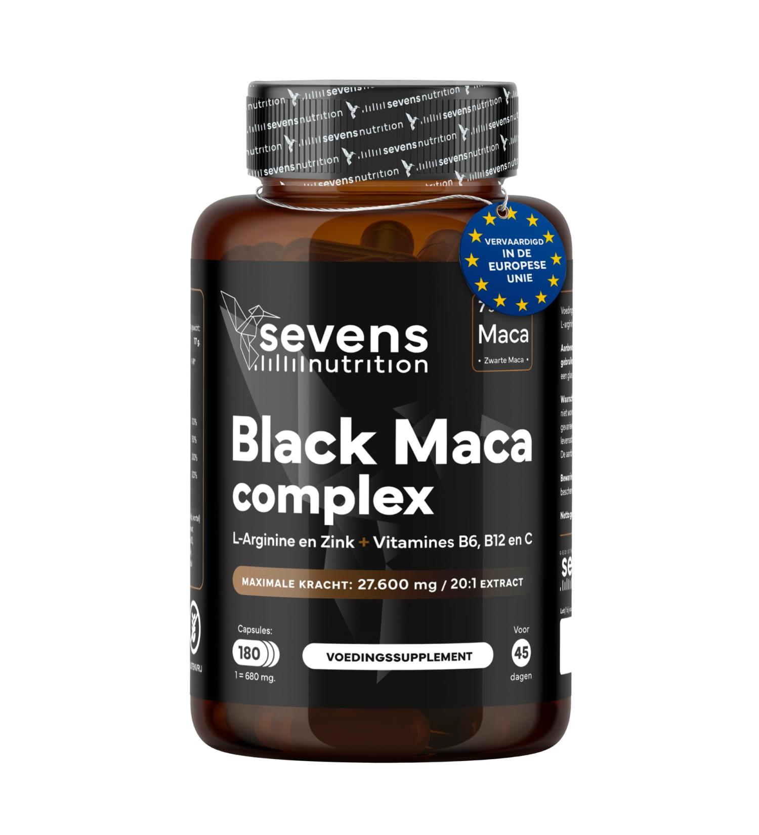 Bestyou Healthy SL Maca Complex 27 600 mg High Dose 180 Capsules Peruvian Maca Black 201 Extract With LArginine Zinc and Vitamins B6 B12 and C Capsules for Energy and Vitality Vegan Sevens - Buy Online on GoSupps.com