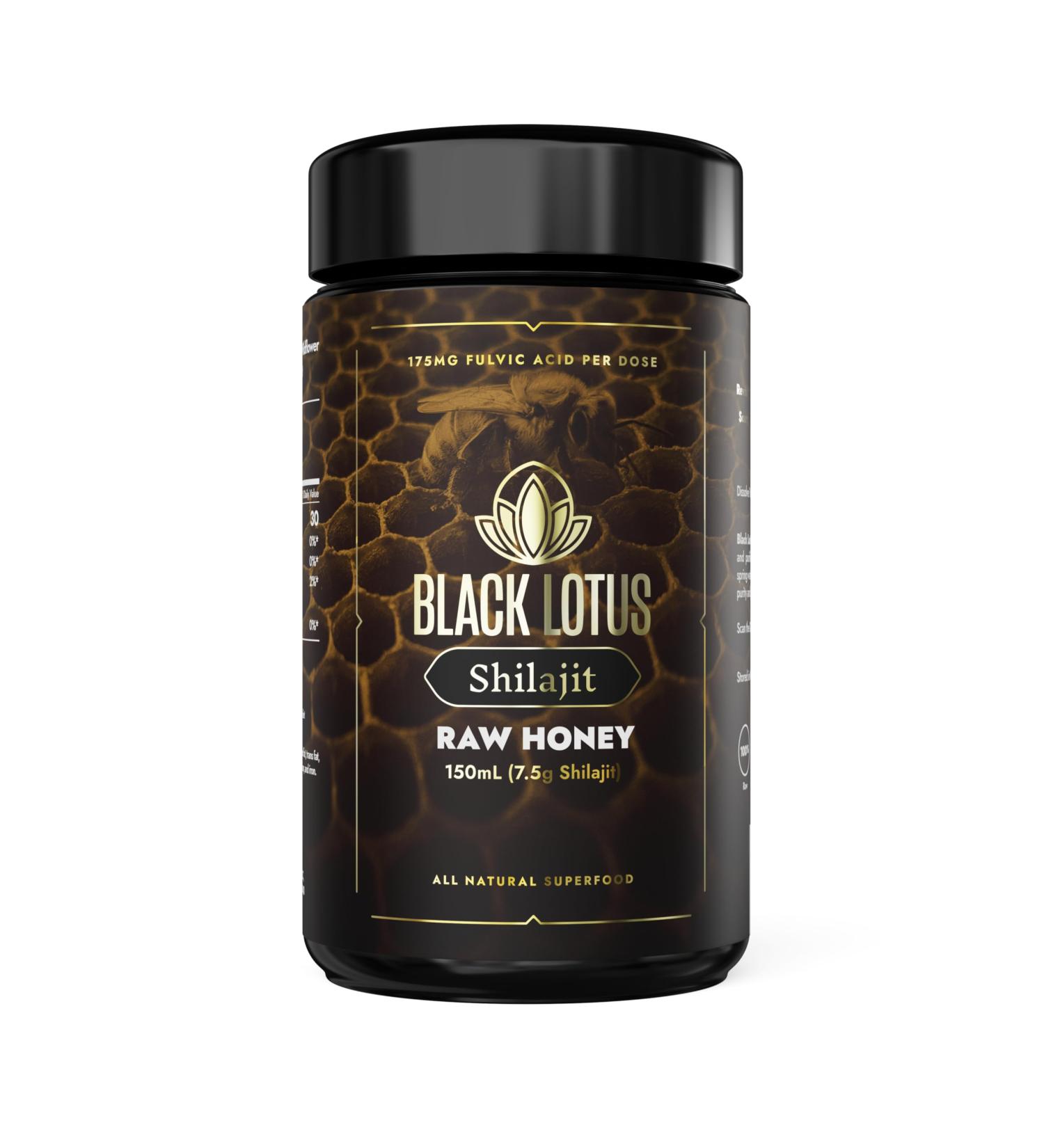 Black Lotus Pure Shilajit Resin Raw Honey Liquid Tincture 150ml 100% Pure Natural Shilajit for Men & Women Amino Acids 175mg Fulvic Acid 85 Ionic Trace Minerals For Immune Support Focus Energy - Buy Online on GoSupps.com