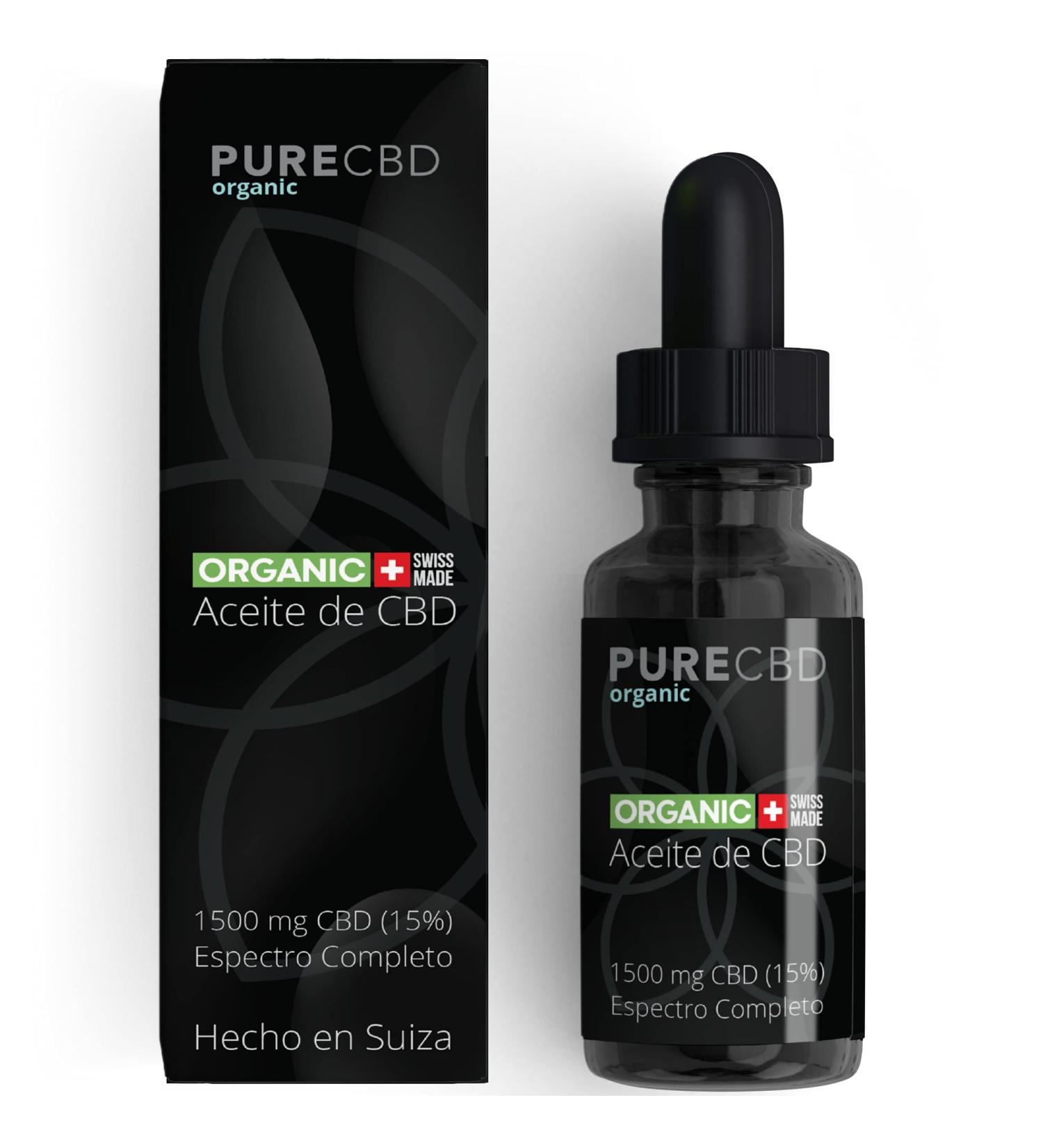  Pure Organic CBD Oil 1500mg (15%) - High Strength 10ml | Certified Organic Swiss | Vegan Non-GMO Chemical Free | Swiss Made - Buy Online on GoSupps.com