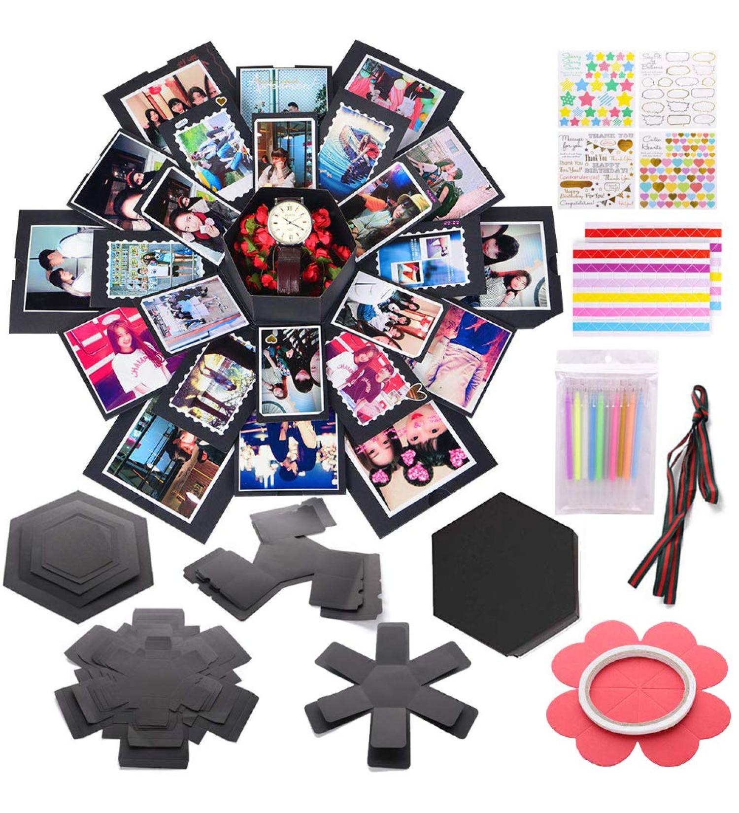 Koogel Explosion Gift Box Set | Surprise Picture Box | Creative Scrapbooking Accessories | Ideal for Mothers Day, Birthdays, Anniversaries | 17.5 x 16 inch - Buy Online on GoSupps.com