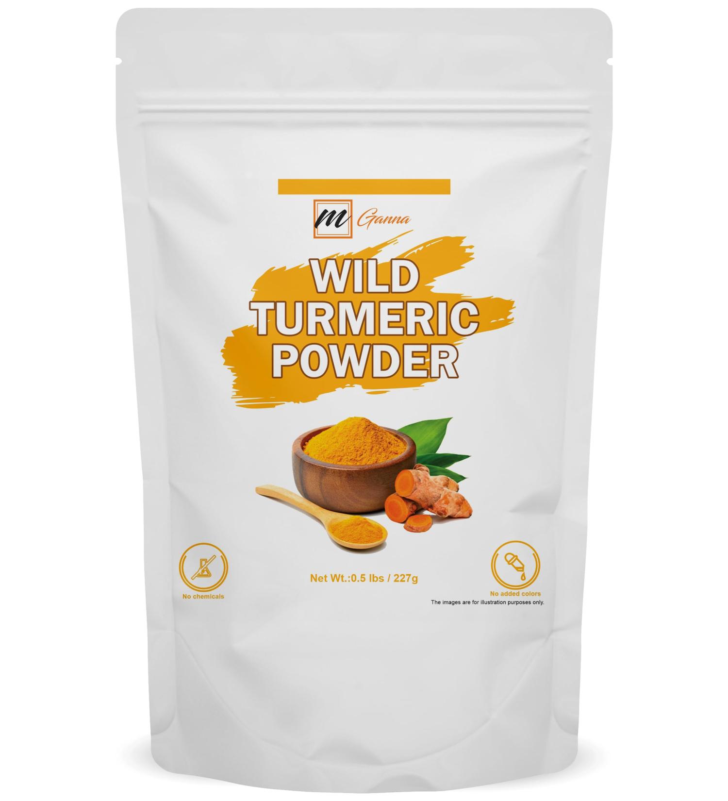 mGanna 100% Natural Pure Wild Turmeric/Curcuma Aromatica Powder for Skin Care 227 GMS / 0.5 LBS - Buy Online on GoSupps.com