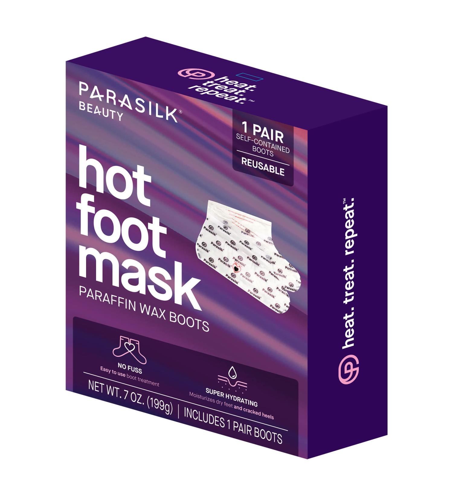 Parasilk Beauty Hot Foot Mask - Intensive Hydration with Coconut Oil, Argan Oil, Marula Oil & Vitamin E | 1 Pair - Buy Online on GoSupps.com