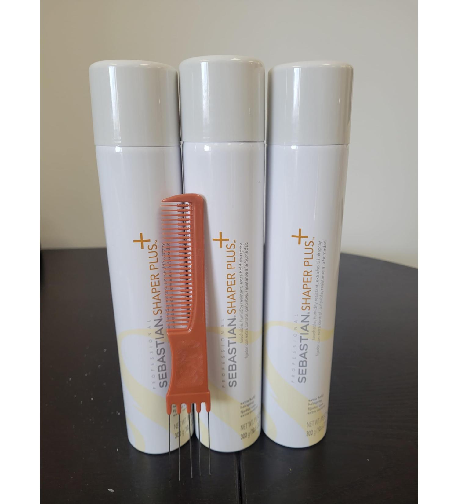 Shaper Plus - Extra Hold and touchable hair spray -10.6 Ounce (pack of 3) -with comb