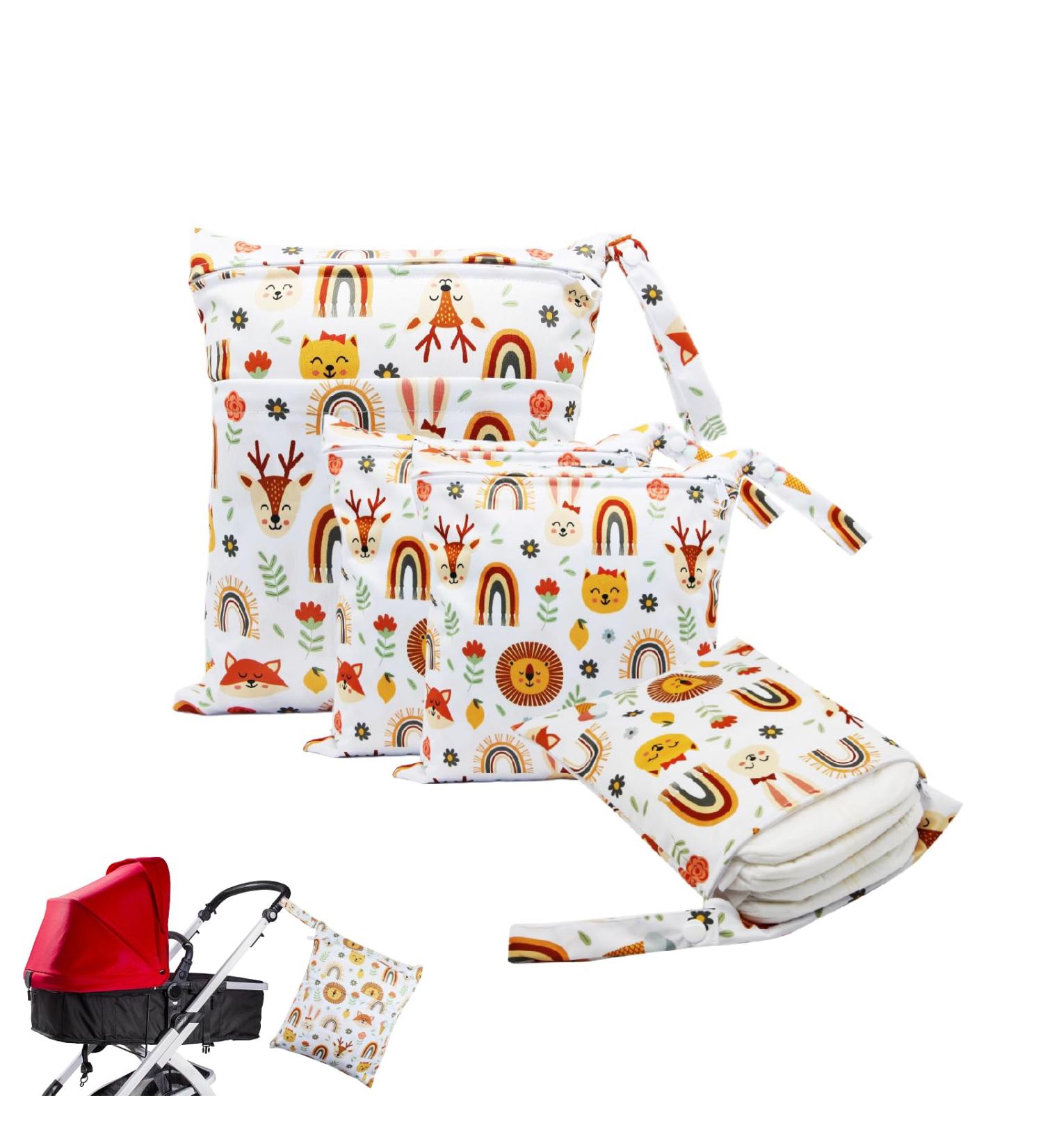 Zeukets Wet Bags - 4 Pack Diaper Bag Wraps for Travel & Gym | Reusable Organizer with Zipper for Baby & Toddlers | Perfect for Beach & Pool - Buy Online on GoSupps.com