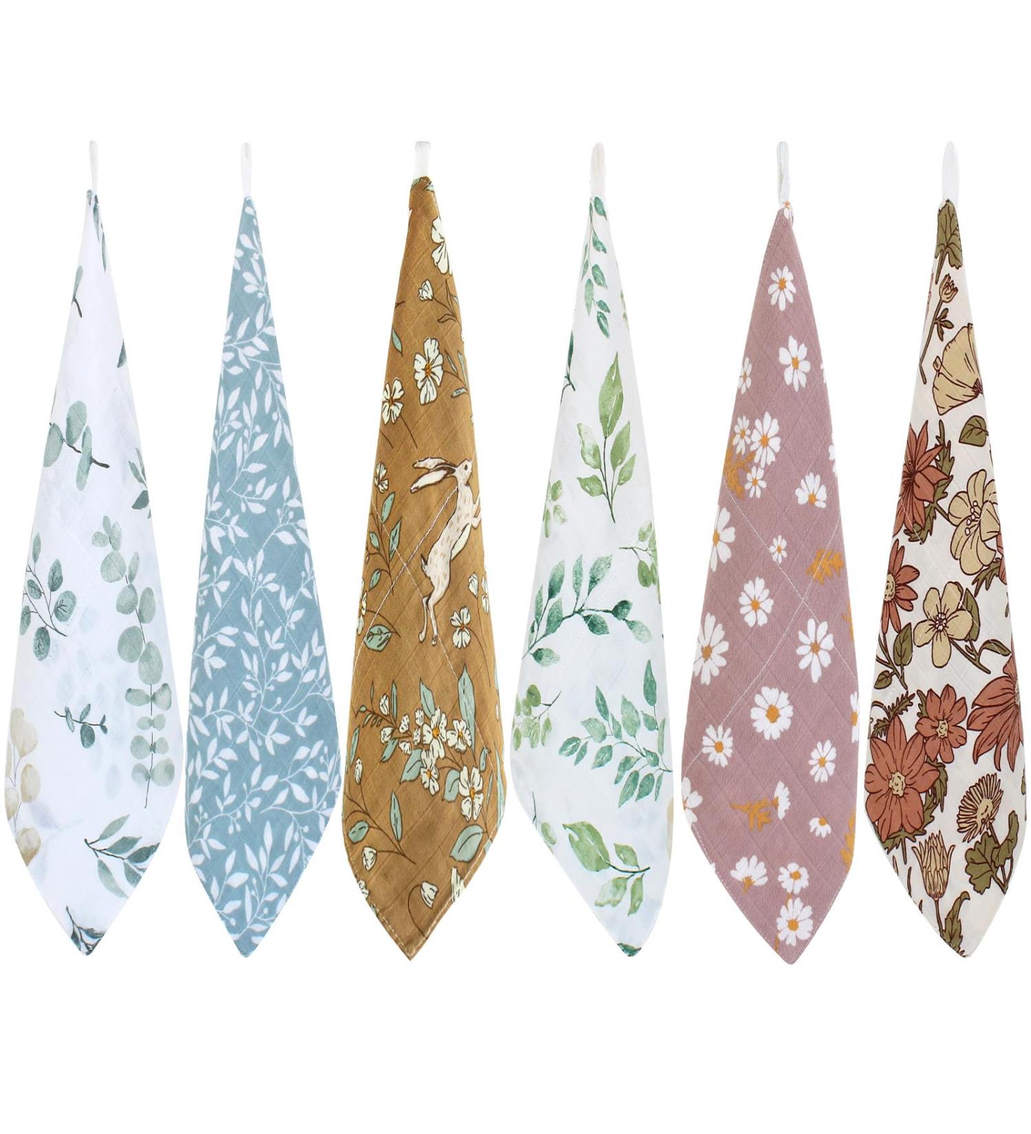 Lifetree Baby Musselin Washcloths - 6 Soft Bamboo Cotton Towels (26x26 cm) for Boys & Girls | Gentle Washcloths for Children & Plant Care - Buy Online on GoSupps.com