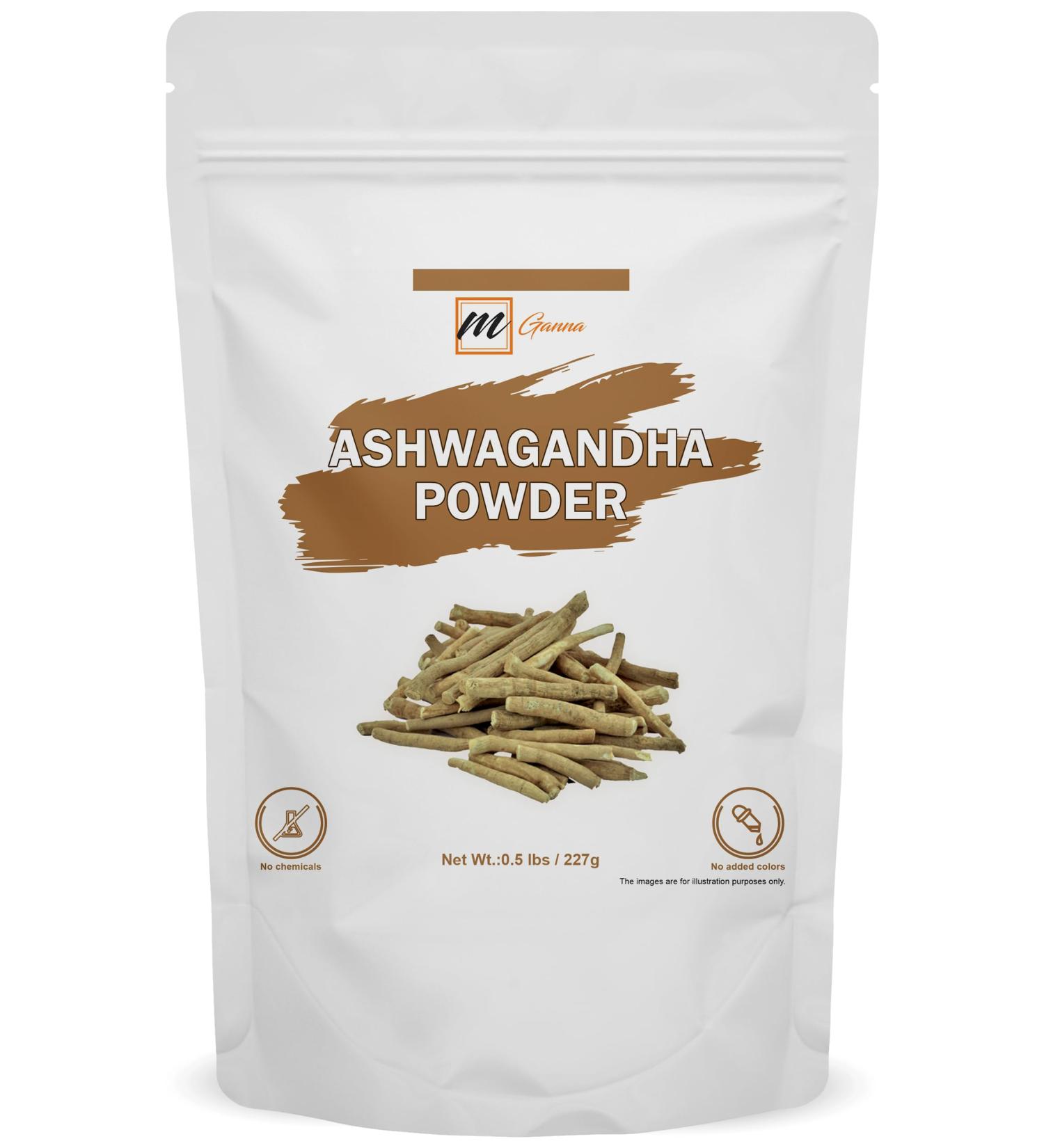 mGanna 100% Natural Ashwagandha/Withania Somnifera Powder 227 GMS / 0.5 LBS - Buy Online on GoSupps.com