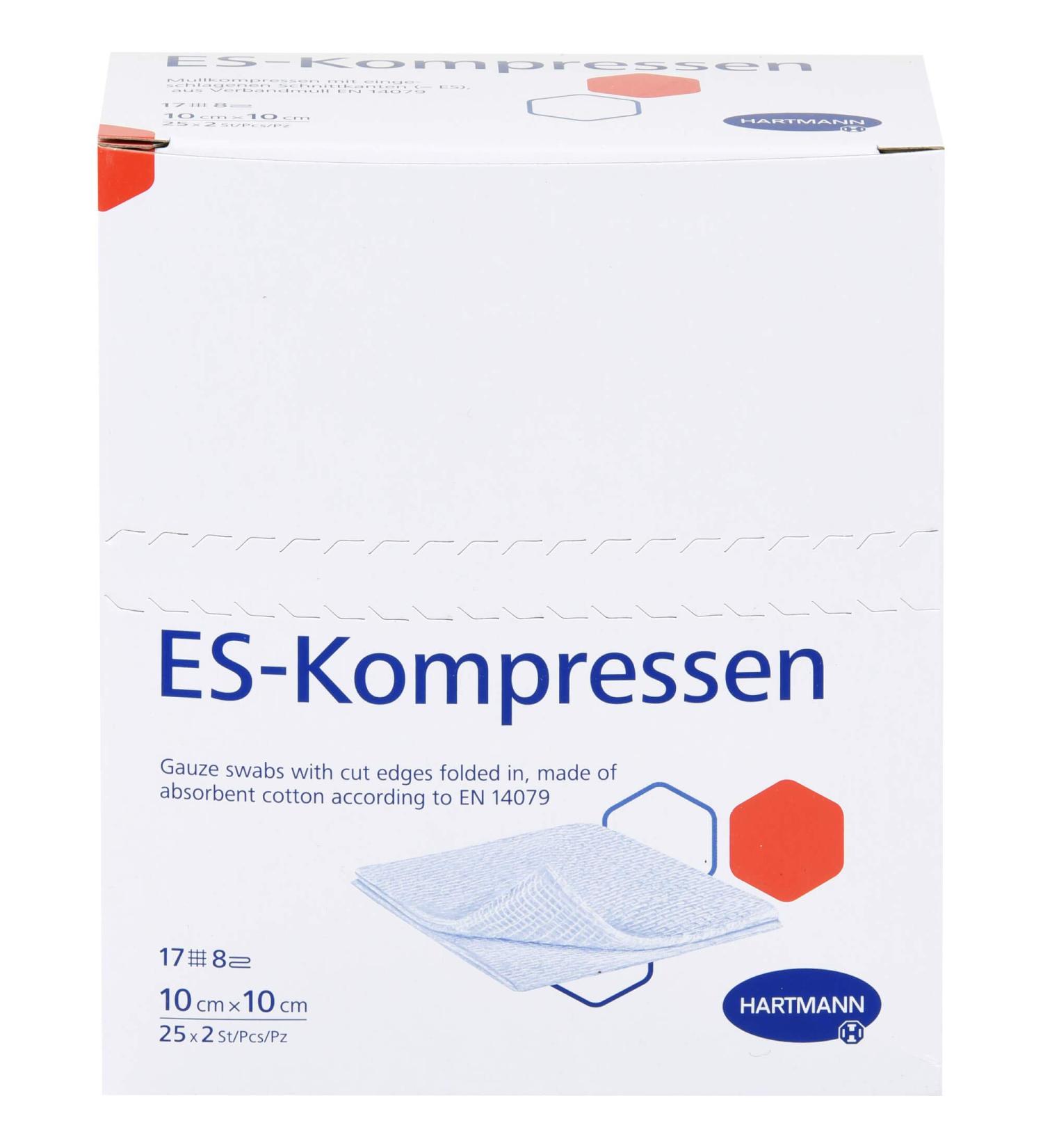 Buy ES-COMPRESSES Sterile 10x10 cm 8-Ply Pack of 25 | Fast International Shipping - Buy Online on GoSupps.com