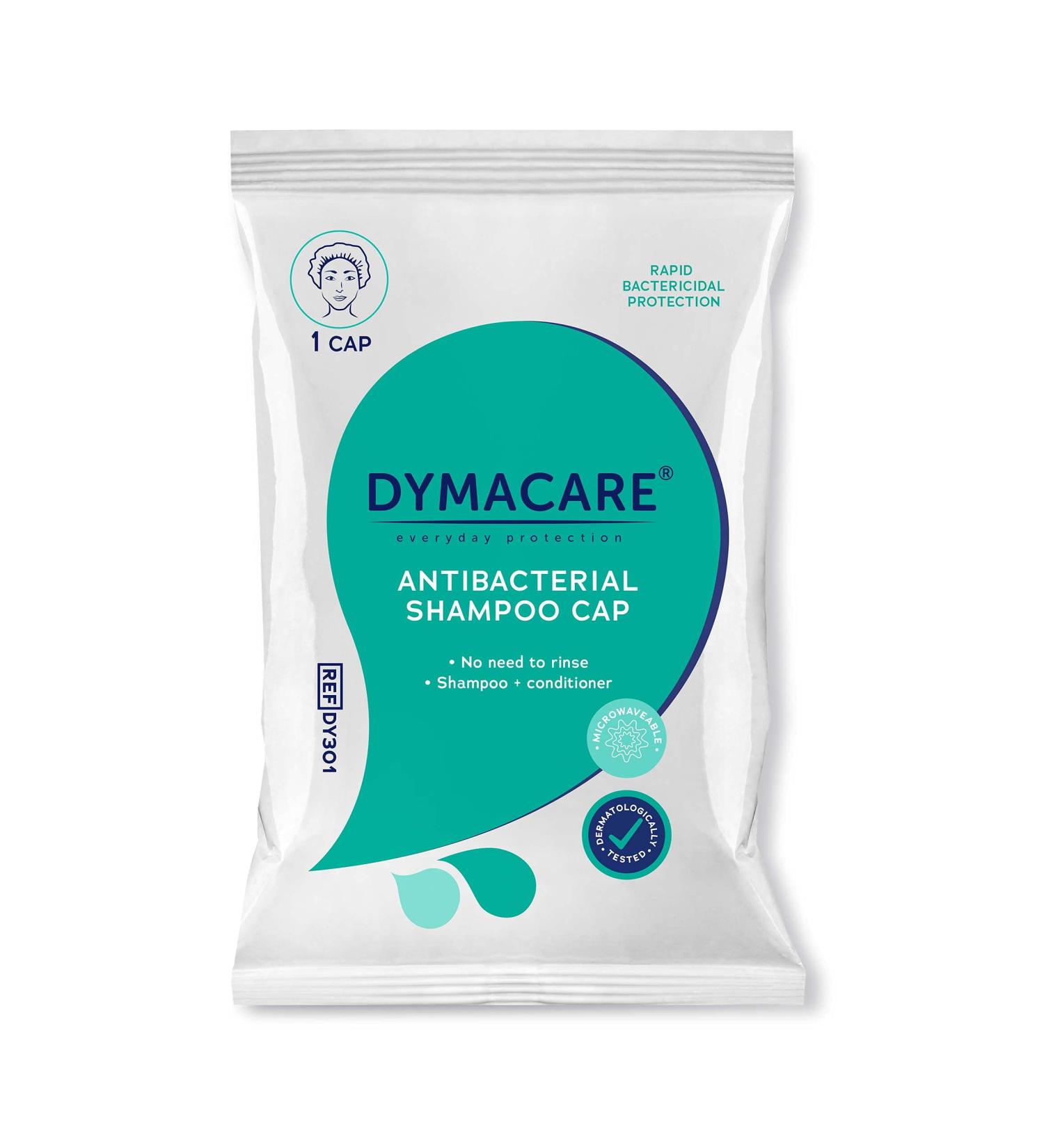 DYMACARE Antibacterial No Rinse Shampoo Cap - Rinse Free Shower Cap for Shampooing & Conditioning - PH Balanced Waterless Hair Wash - 1 Cap - Buy Online on GoSupps.com