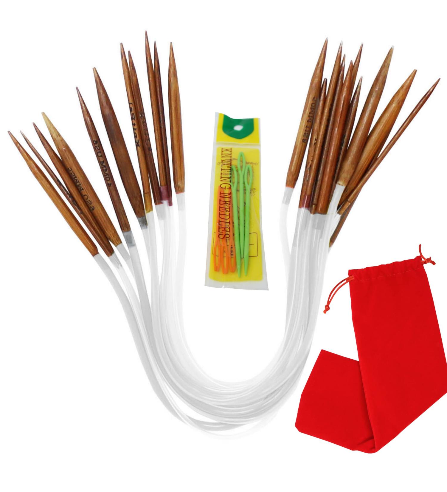 KnitPal 12-inch Short Circular Knitting Needles Set - 11 Sizes for Babies, Sleeves, Socks - Free Patterns eBook - US 0-10 (2-6mm) - Buy Online on GoSupps.com