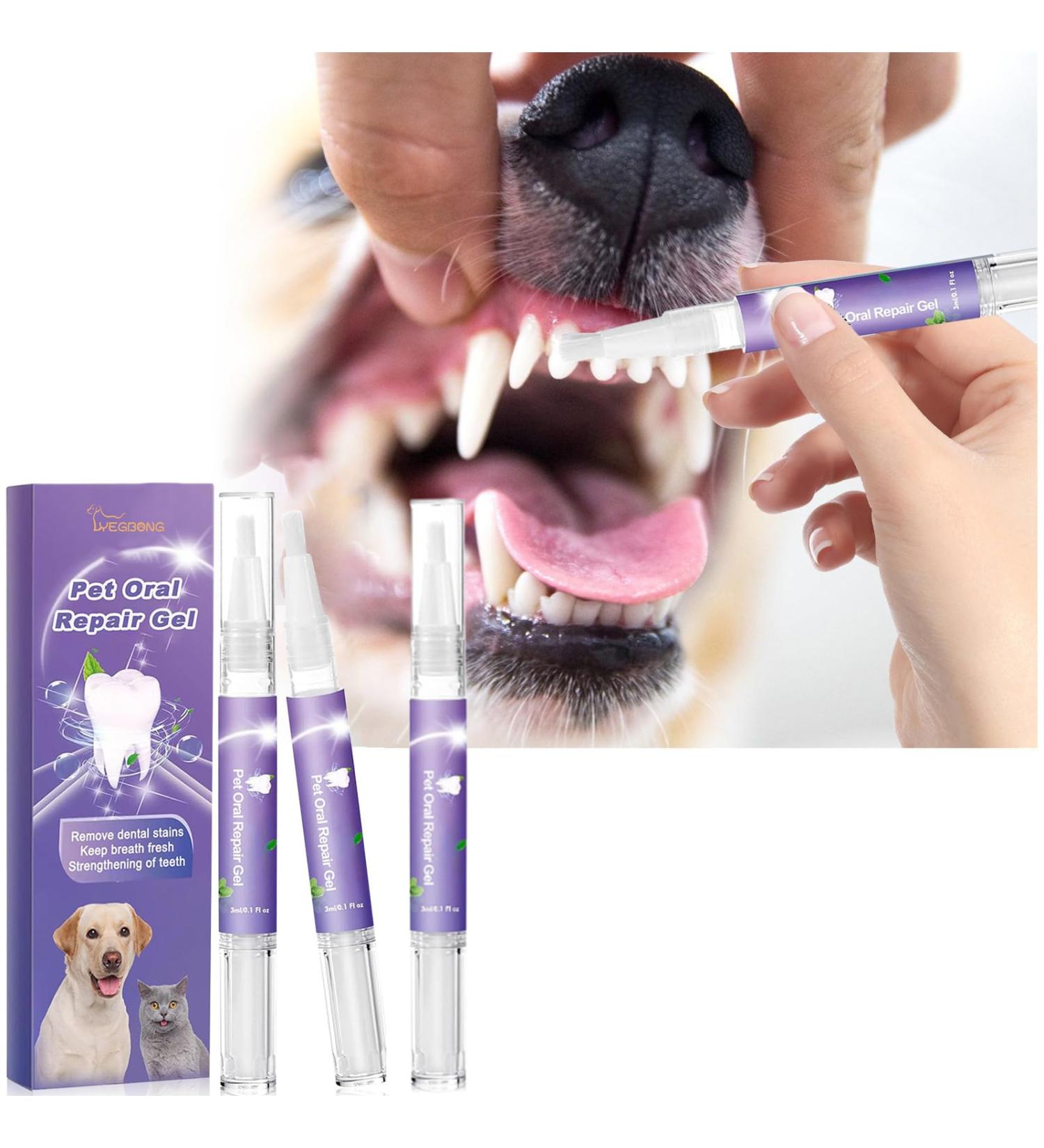 LWJUWOKL 3PCS Pet Oral Repair Gel Dog Cat Teeth Cleaning Gel Pet Breath Freshener for Dogs & Cats Pet Oral Restorative Gel - Buy Online on GoSupps.com