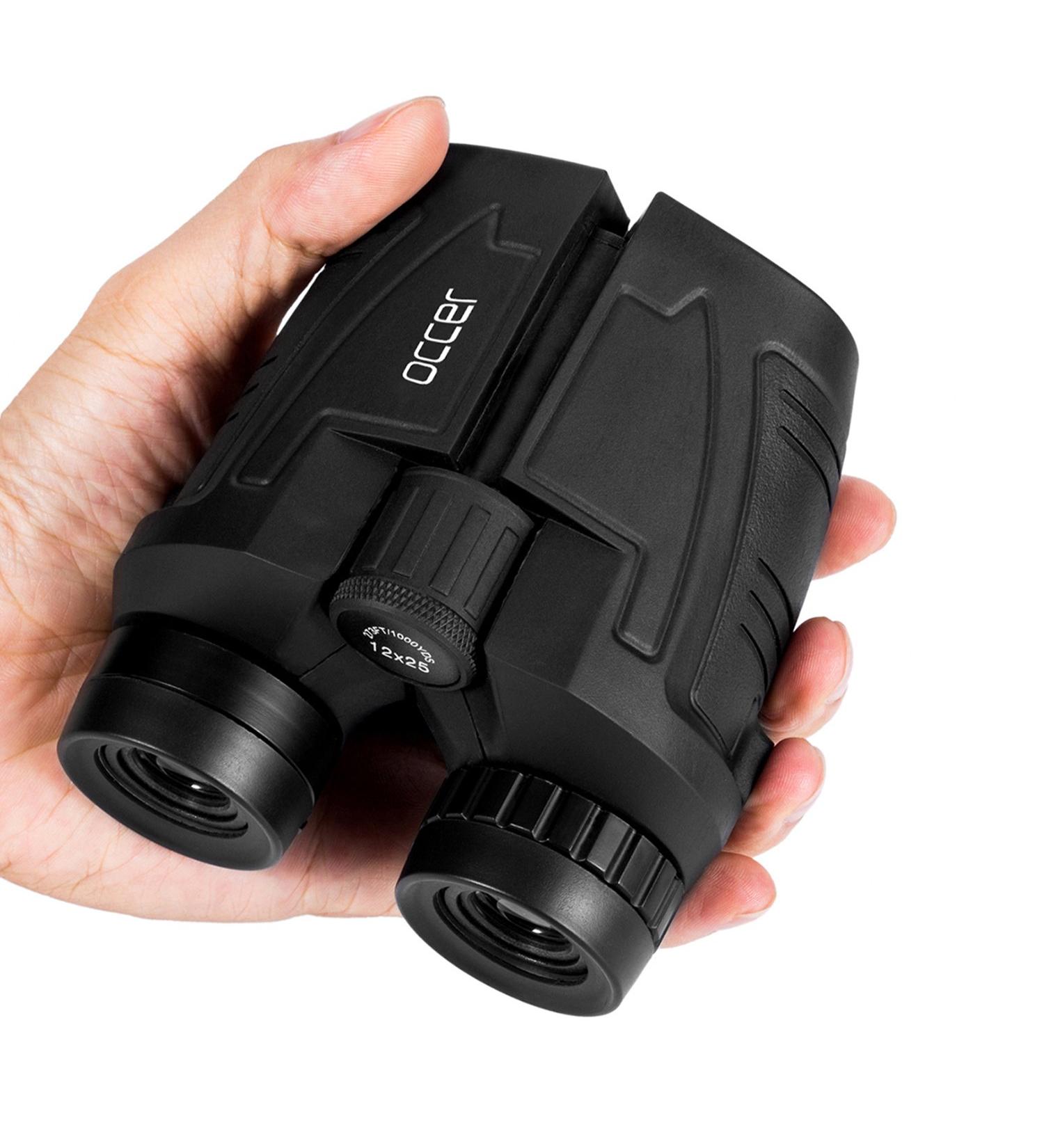 Occer 12x25 Compact Waterproof Binoculars for Adults & Kids - Clear Low Light Vision, Large Eyepiece, High Power, Easy Focus - Ideal for Bird Watching, Hunting, Travel - Black - Buy Online on GoSupps.com