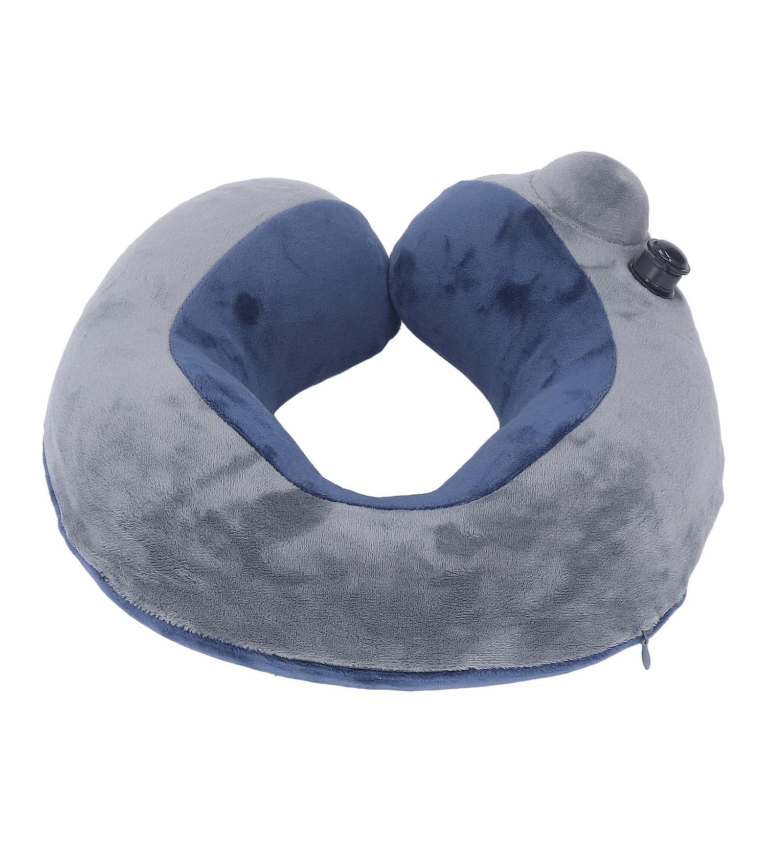 Xcello Self-Inflatable Travel Pillow | U-Shaped Portable Neck Support | Comfortable Crystal Velvet Case - Buy Online on GoSupps.com