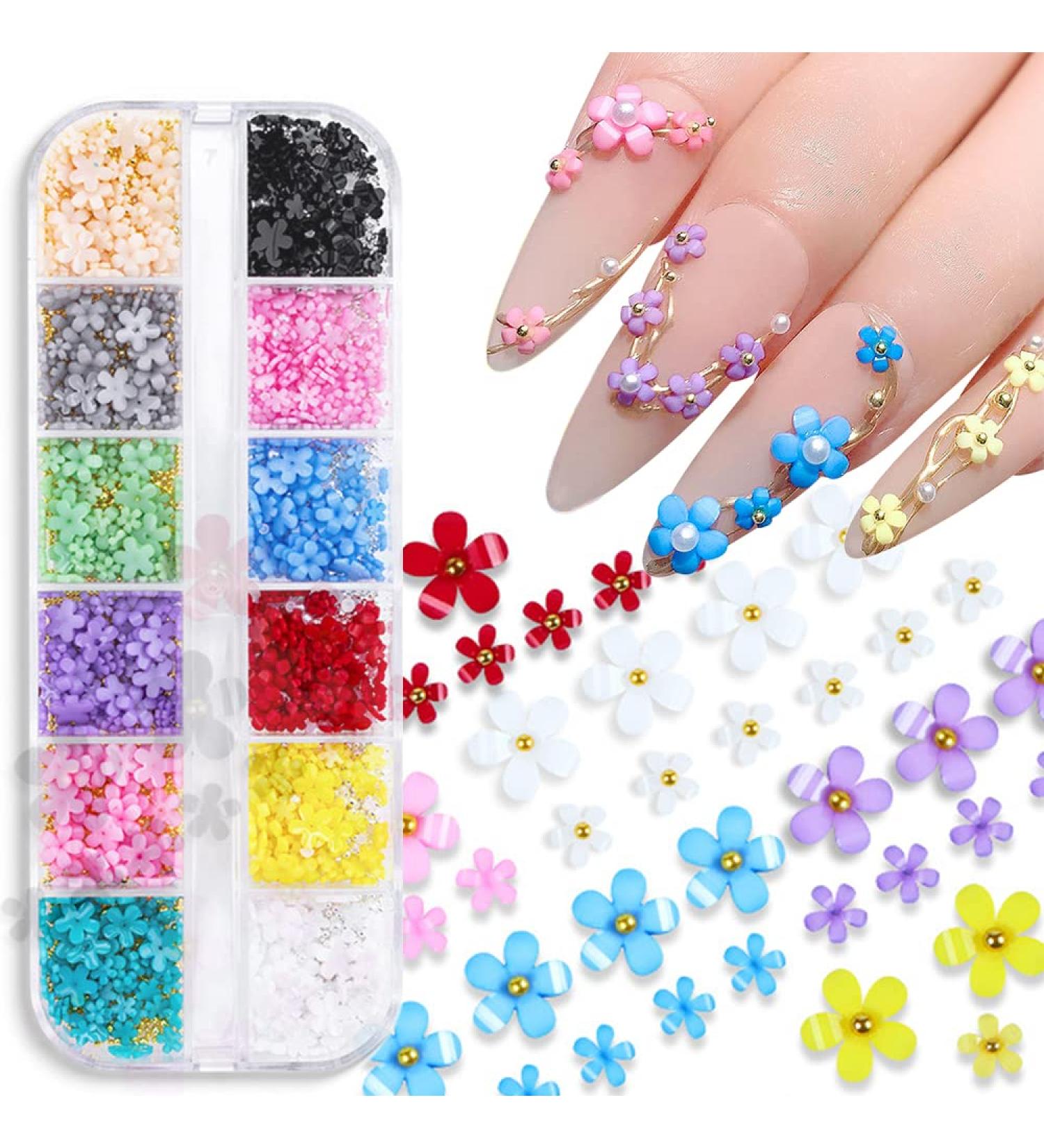 3D Flower Nail Charms & Metal Caviar Beads - Nail Art Decoration for Women & Girls - Buy Online on GoSupps.com
