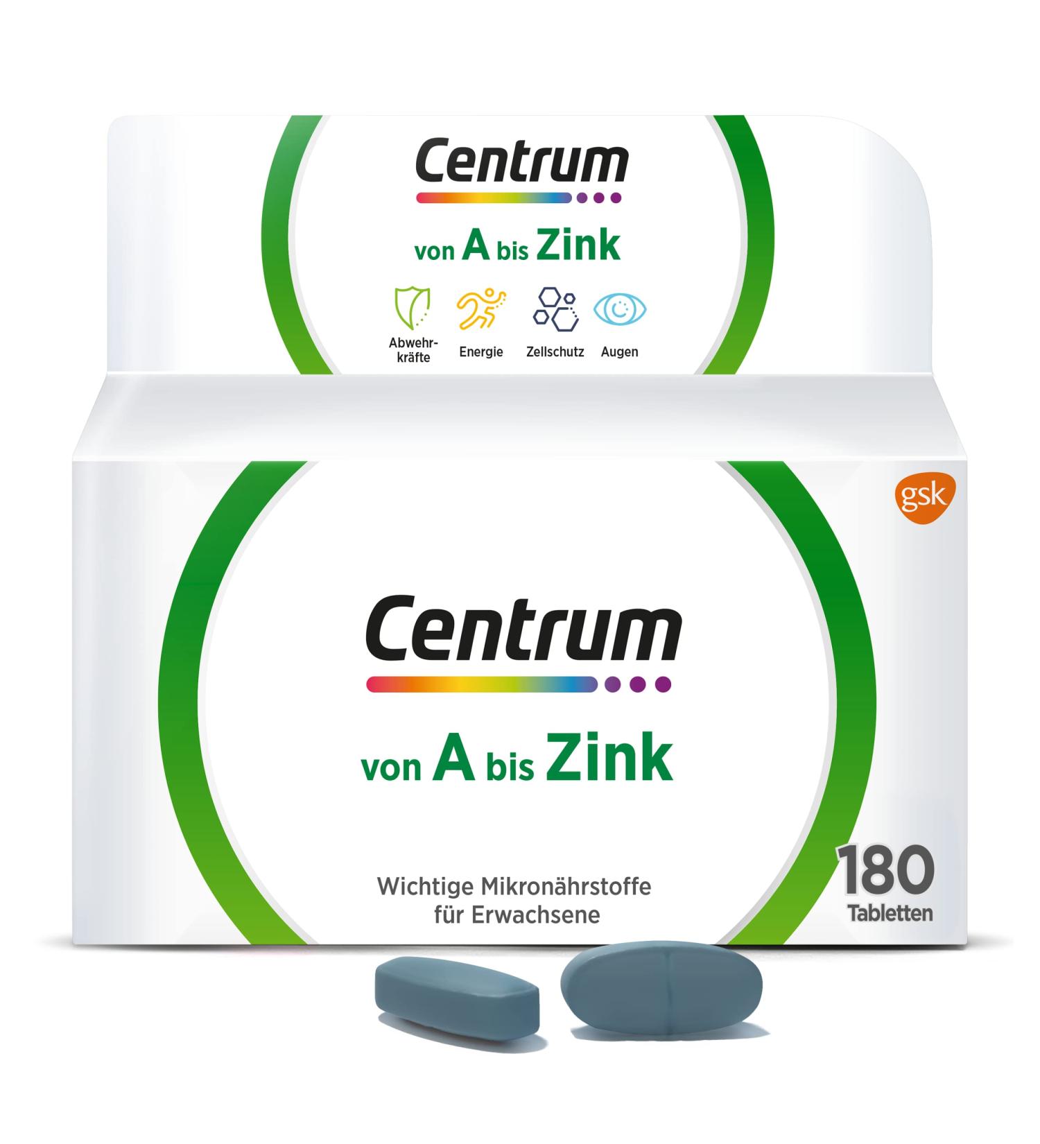 Centrum A to Zinc - 180 High-Quality Dietary Supplements for Complete Micronutrient Supply | Daily Wellness Boost | International Shipping Available - Buy Online on GoSupps.com