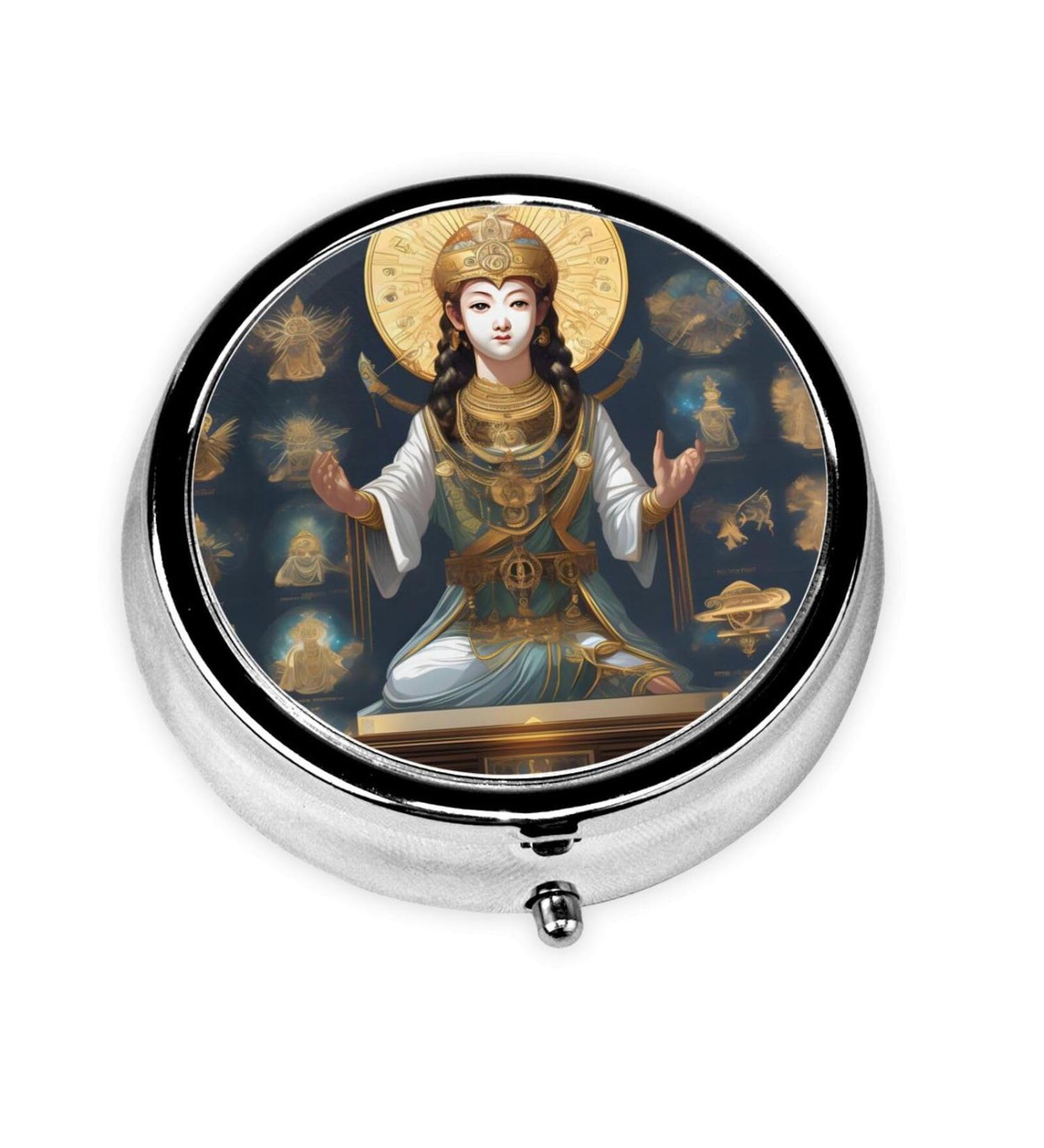 Statue of Godround Pill Box - 3 Compartment Portable Travel Organizer | Black - Ideal for International Shipping - Buy Online on GoSupps.com