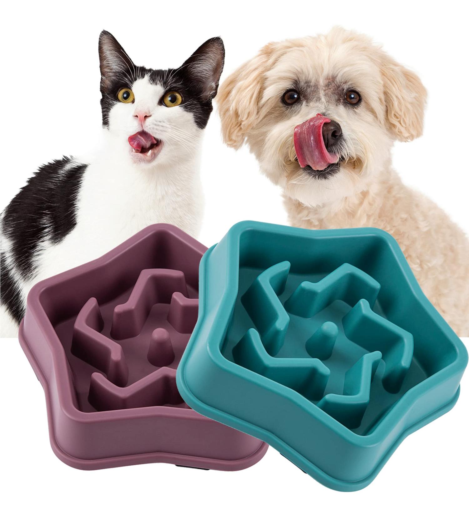 Vealind Slow Feeder Dog Bowl for Medium and Small Dogs - Prevent Obesity in Pets - Interactive Design (Green/Purple) - Buy Online on GoSupps.com