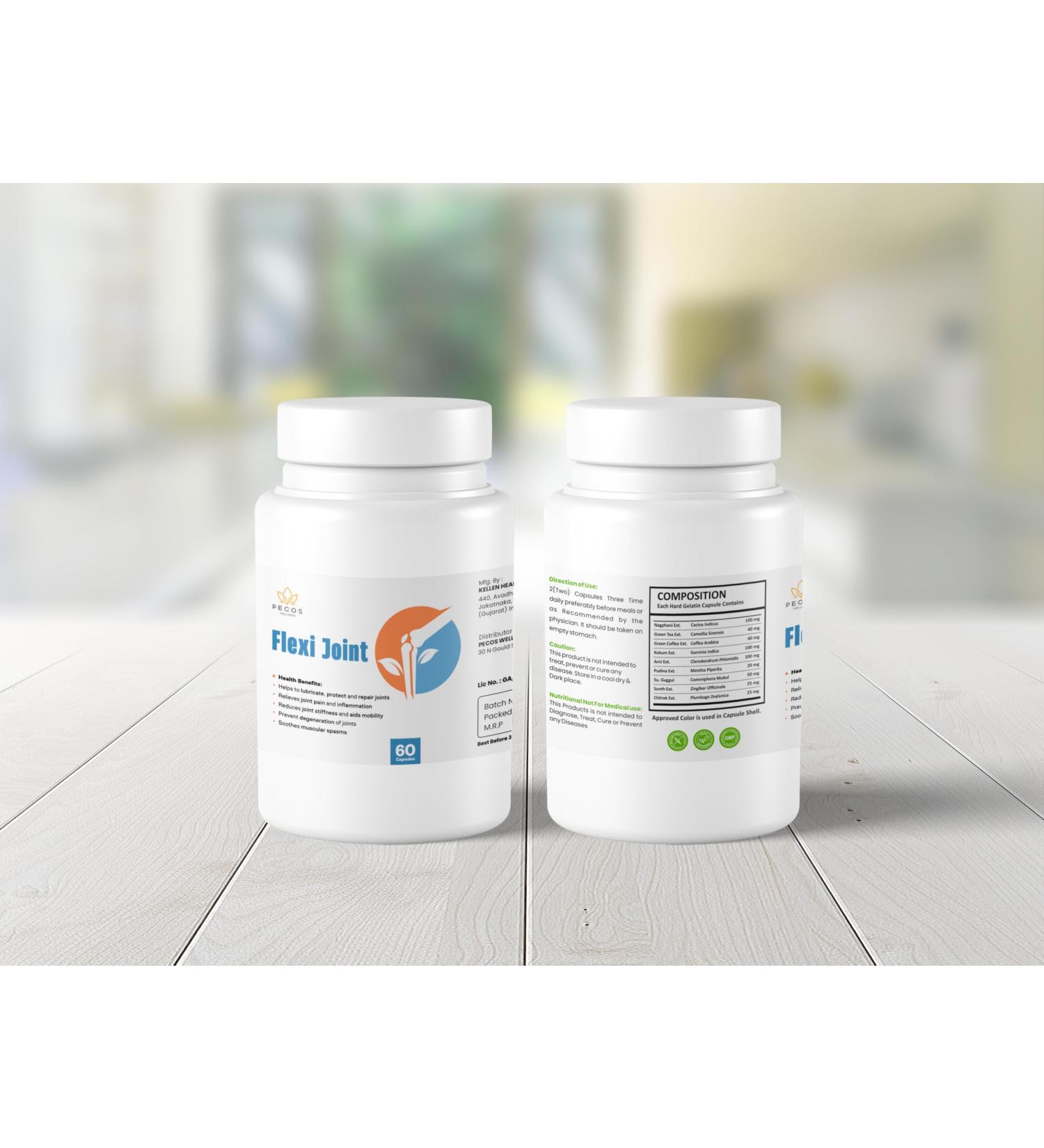 PECOS WELLNESS Flexi Joint Supplement for Joint Health 60 Capsules Supports Mobility and Joint Protection - Buy Online on GoSupps.com