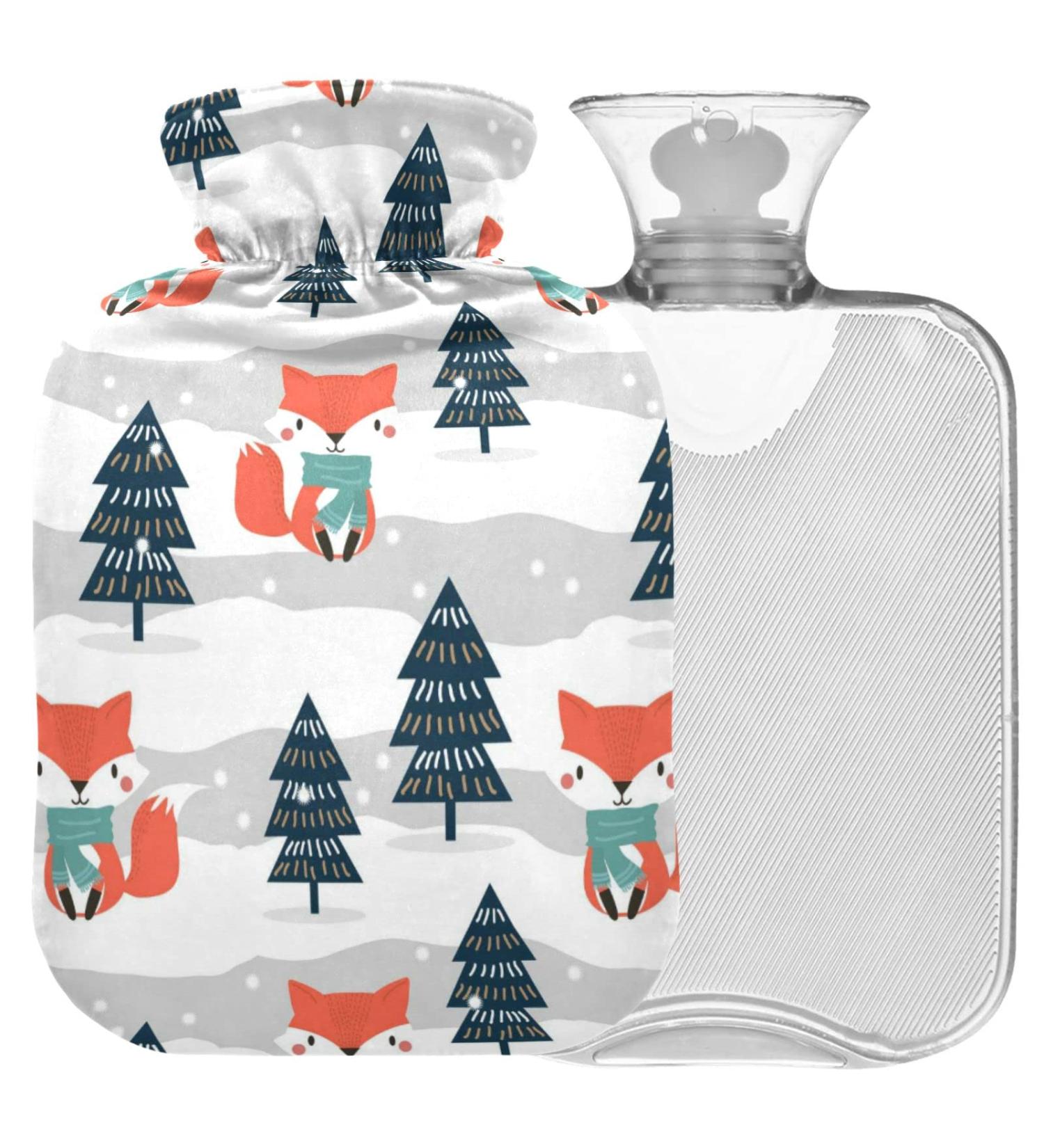 Naanle Christmas Tree Fox Hot Water Bottle - 1L Transparent - Warm & Cold Therapy - Hand & Foot Warmer for Pain Relief - Buy Online on GoSupps.com