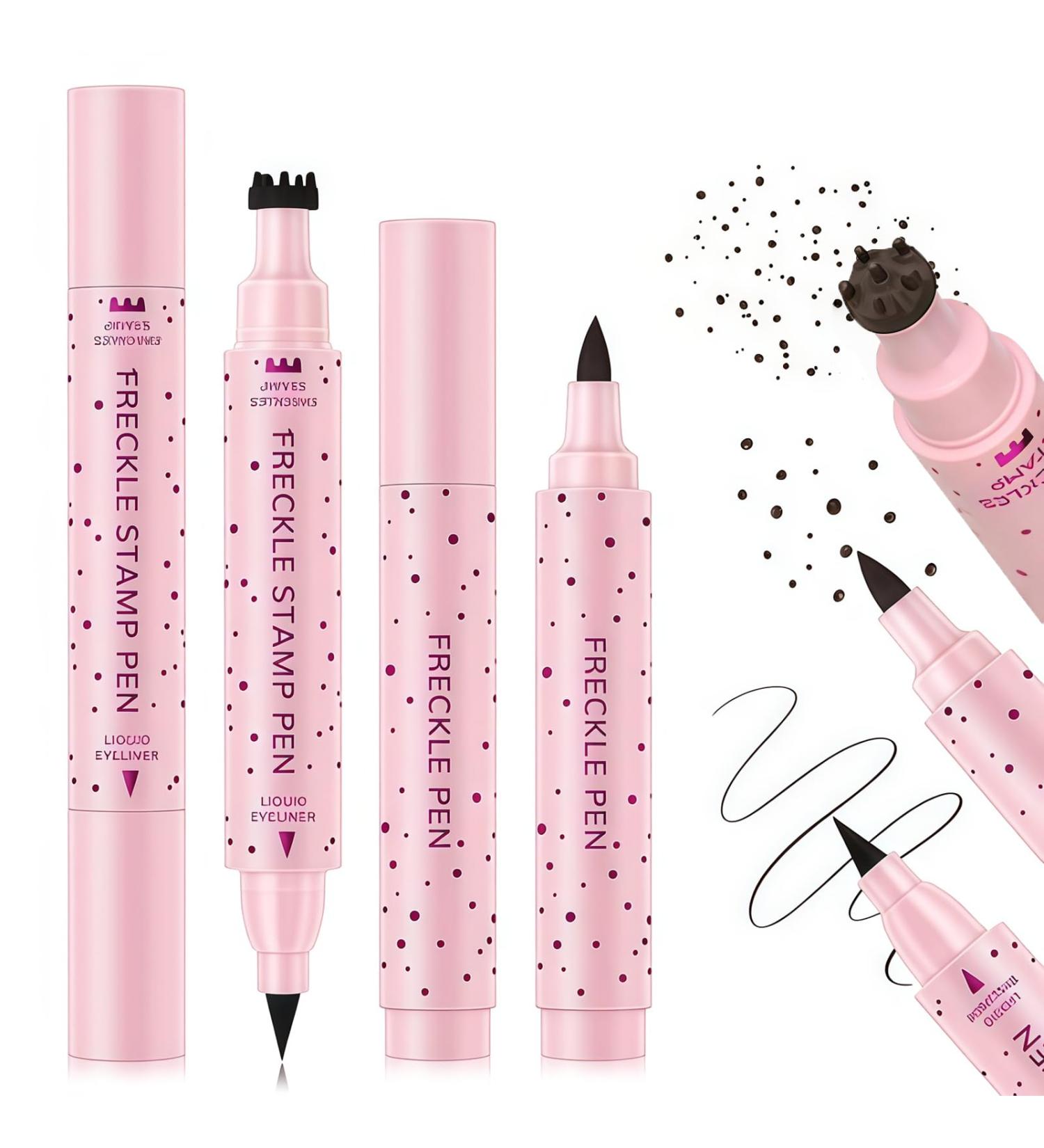 Yamobi 2 Pcs Freckles Pencil Freckles Pen Faux Freckles Liquid_Eyeliner Pen Duo Natural Lifelike Longlasting Fake Freckle Pencil Medium Brown & Dark Brown - Buy Online on GoSupps.com