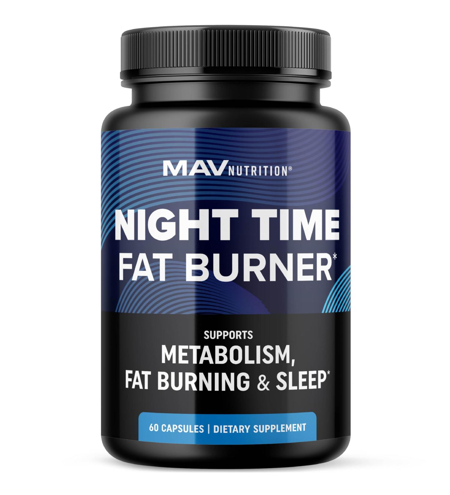 Night Time Fat Burner for Weight Loss Support & Sleep Aid | Appetite Suppressant Carb Blocker Nighttime Metabolism Booster for Stomach Fat Burner & Night Shred with Melatonin | Non-GMO Vegan 60ct 60 Count (Pack of 1) Cap  - Buy Online on GoSupps.com