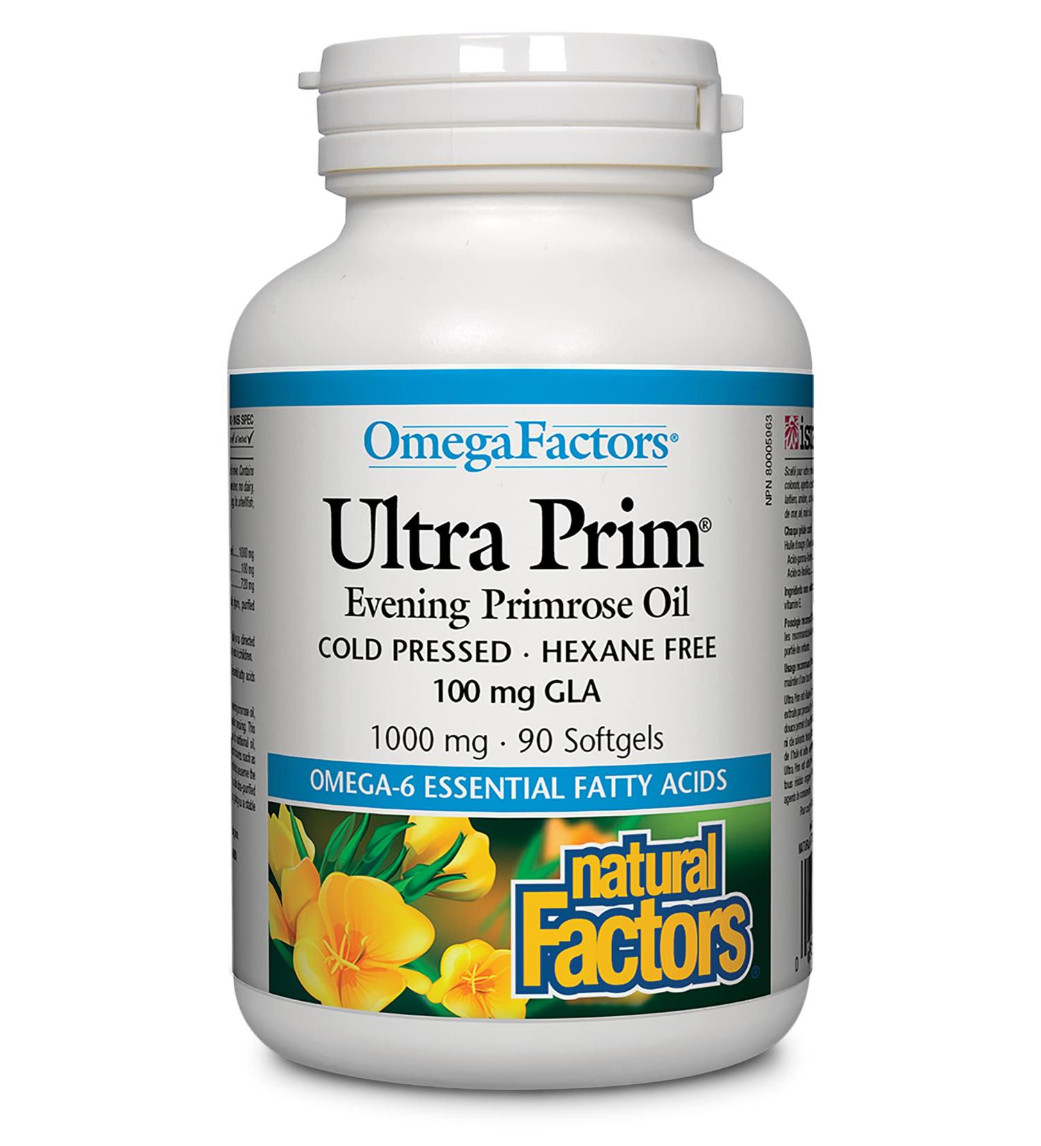 Natural Factors Ultra Prim - Evening Primrose Oil 1000 mg - 90 softgels - Buy Online on GoSupps.com