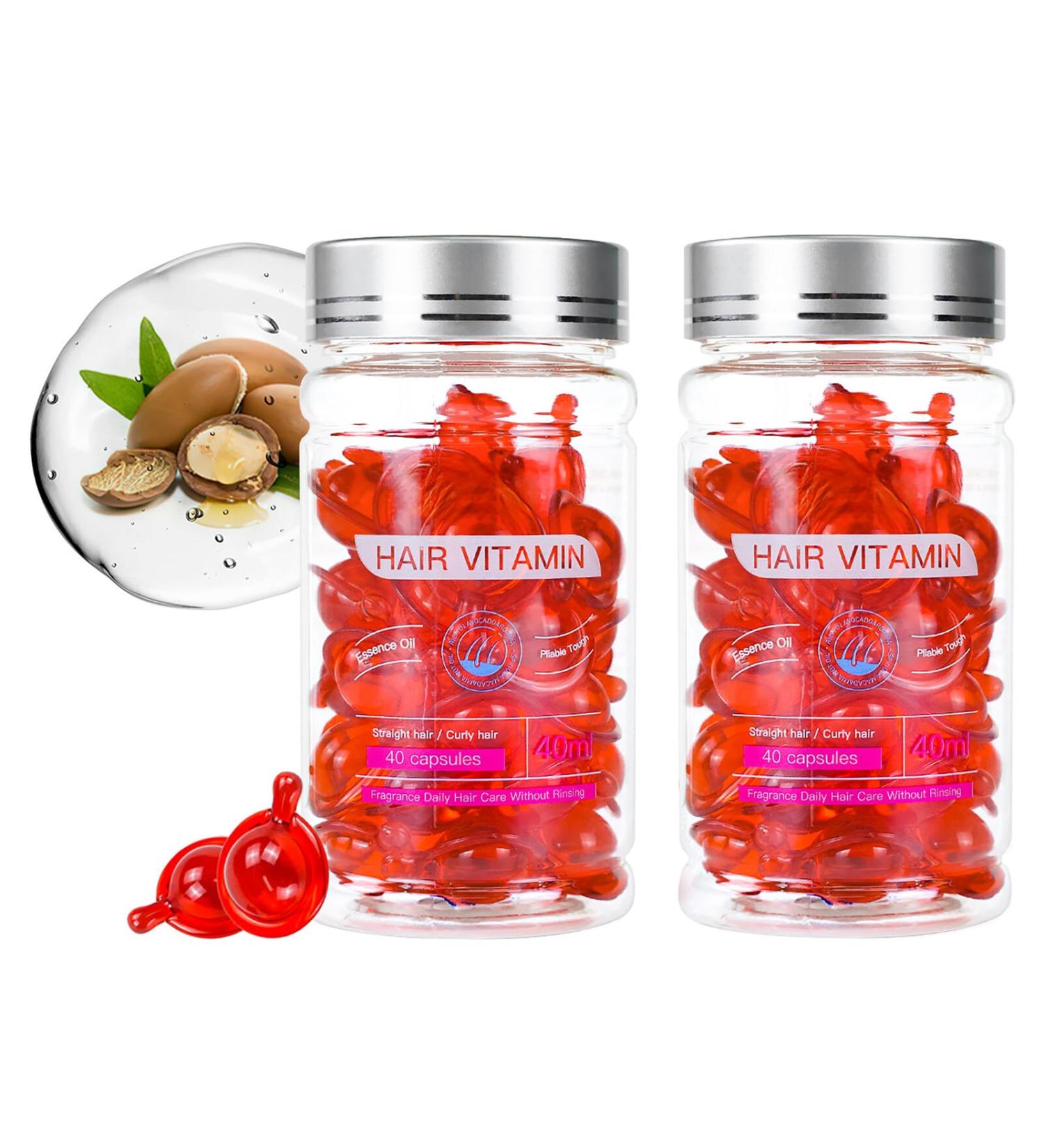 Hair Care Essential Oil Capsules - 80 PCS | Moroccan & Avocado Oil | Vitamin E | Moisturizing & Damage Repair | Enhance Elasticity & Anti Frizz | No Rinse Serum - Buy Online on GoSupps.com