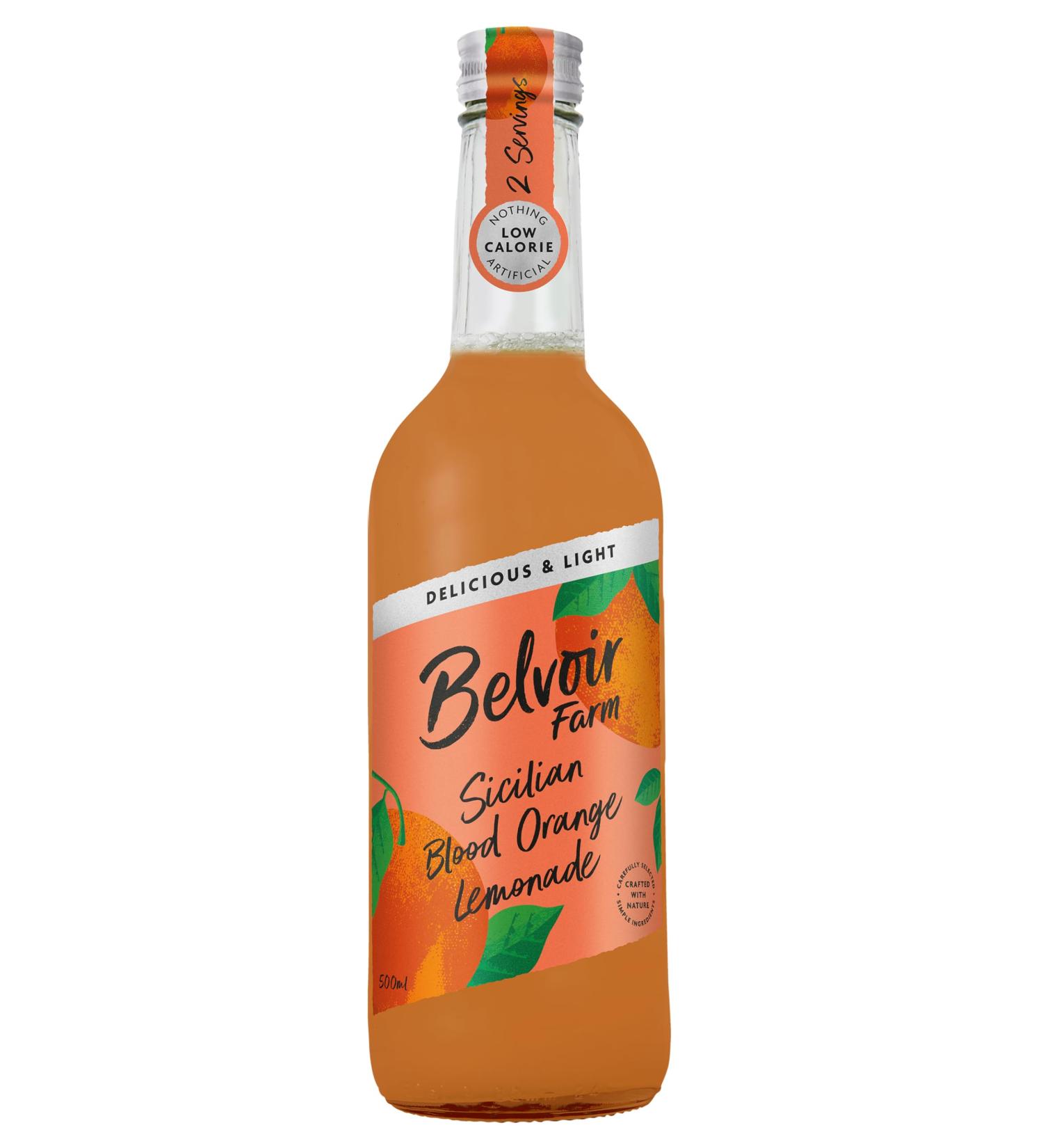 Belvoir - Delicious & Light Blood Orange Lemonade Low Calorie Natural Flavours 6 x 500ml