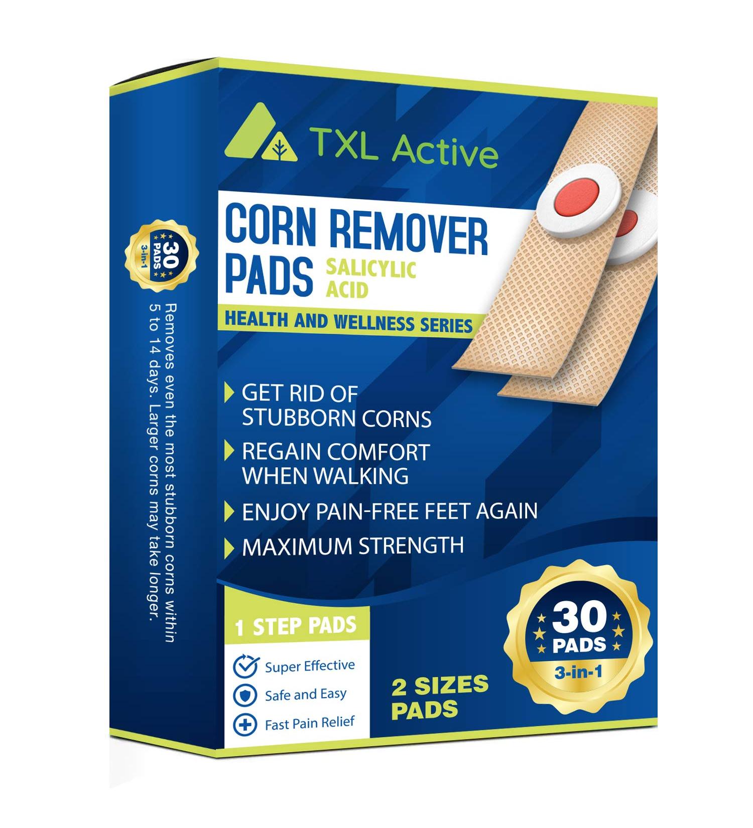 TXL Active Feet Corn Remover 30 Pack - Fast & Easy Toe Corn Removal with Cushioning Protection - One Step Corn Removers for Feet and Toes - Buy Online on GoSupps.com