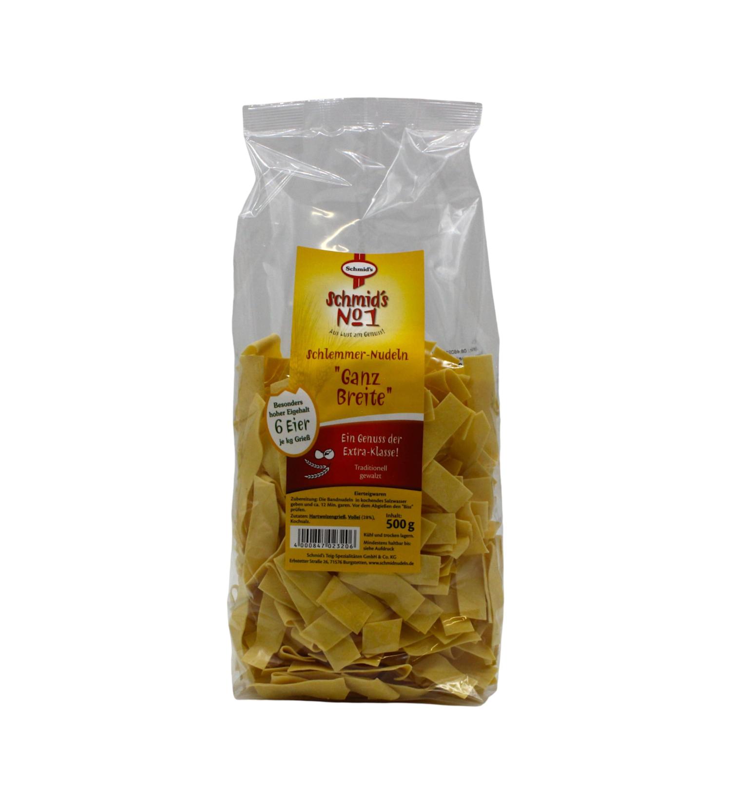 Schmid's Schmids No1 Band noodles very wide 18 mm 500 g excellent in taste and savory in bite - Buy Online on GoSupps.com