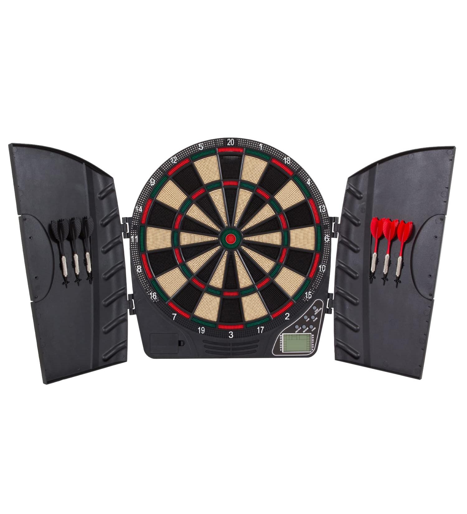 Arachnid Reactor Electronic Dartboard with Cabinet - LCD Display, Cricket Scoring, 8-Player Game - Shop Now! - Buy Online on GoSupps.com