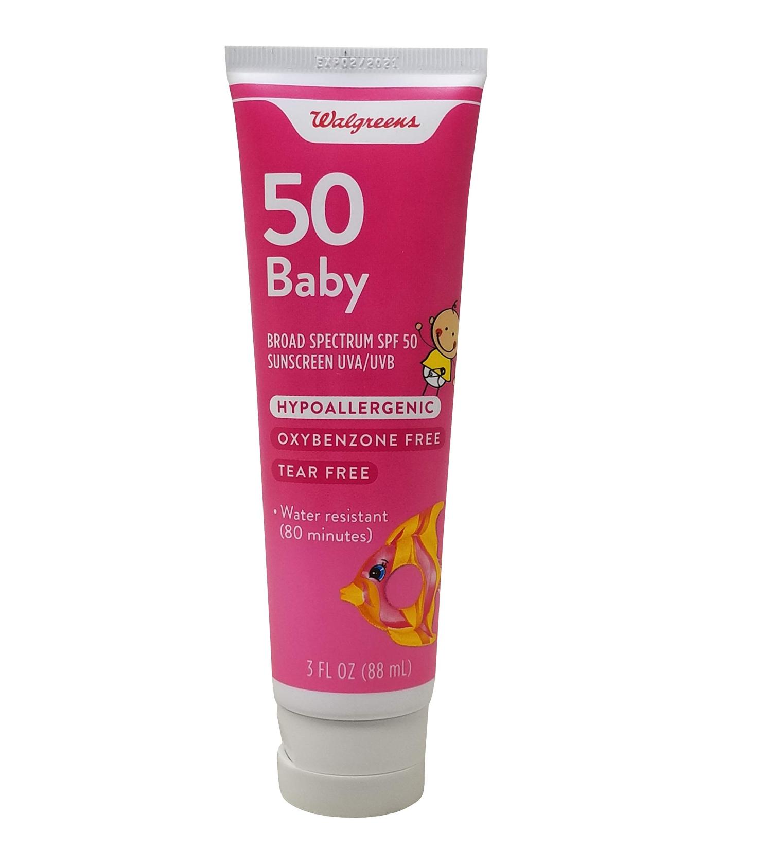 Walgreens 50 Baby Broad Spectrum SPF 50 Sunscreen UVA/UVB 3 FL OZ
