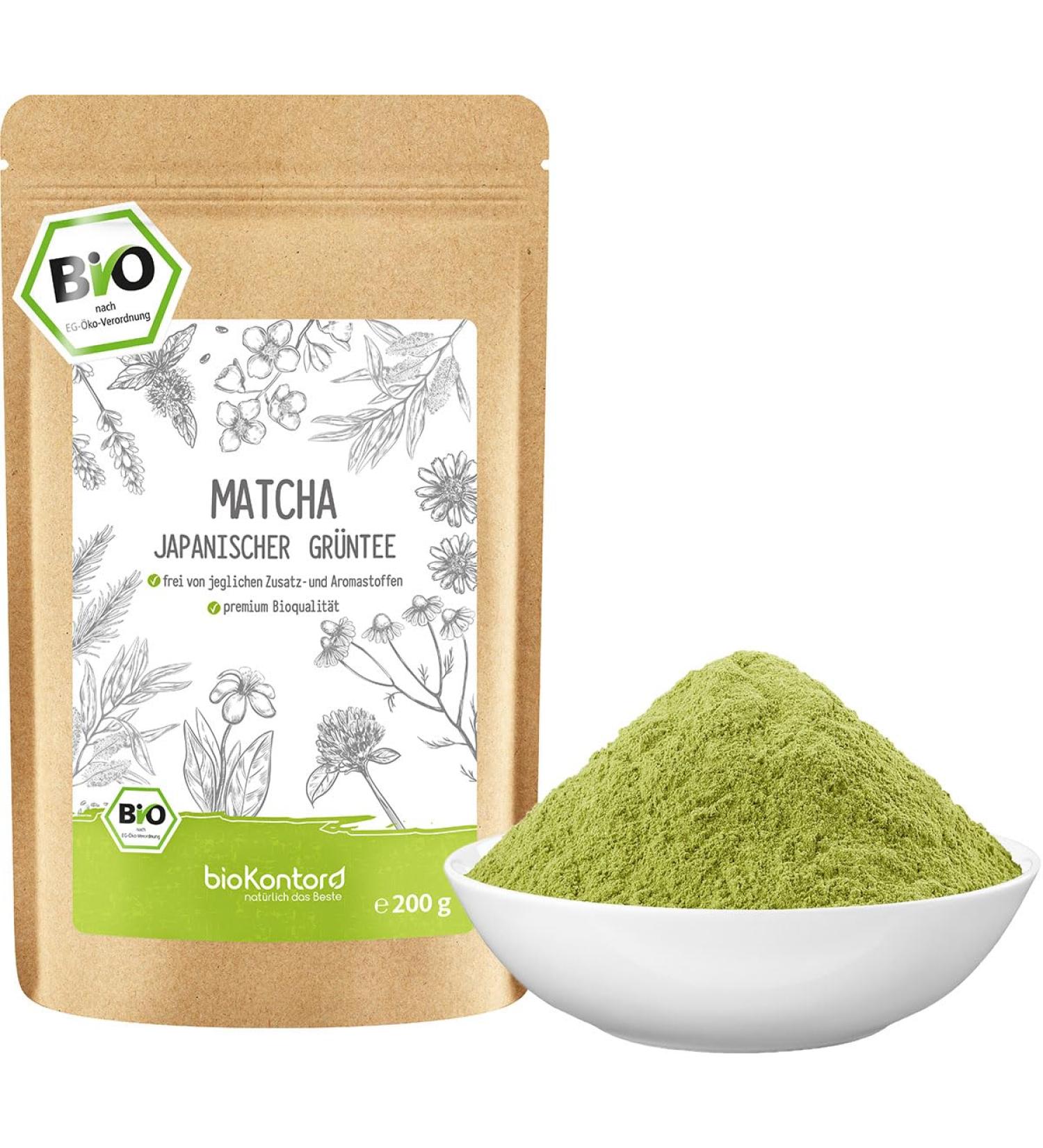 Buy Organic Matcha Powder 200g - 100% Natural Premium Japanese Green Tea | No Additives - bioKontor - Buy Online on GoSupps.com