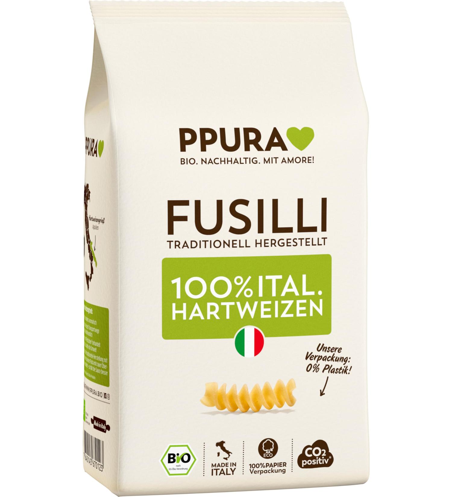  PPURA Pasta Fusilli 100% Durable Wheat 500g - Buy Online on GoSupps.com