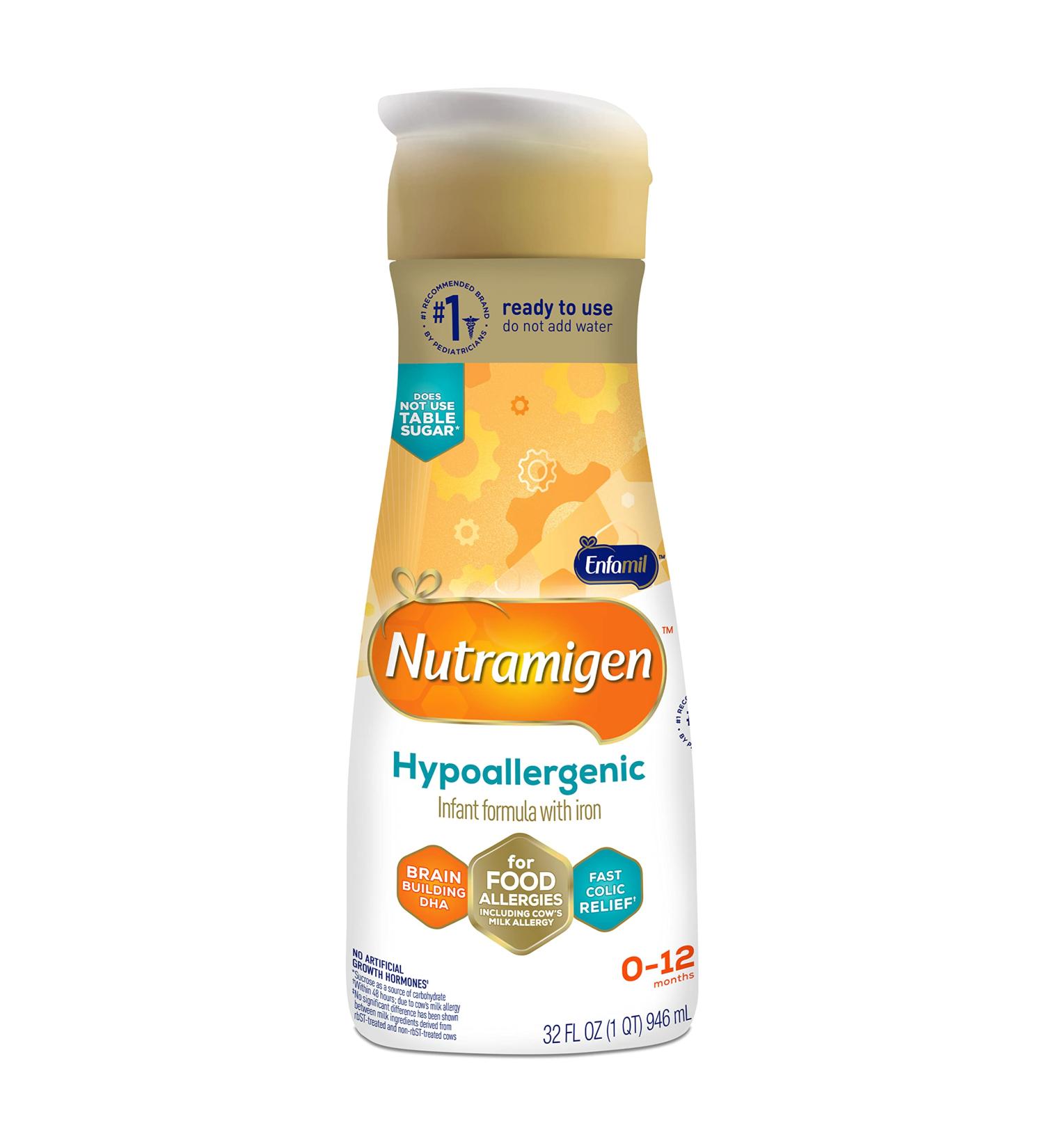 Enfamil Nutramigen Infant Formula | Hypoallergenic, Lactose-Free, Fast Relief from Colic | DHA for Brain Support | 32 Fl Oz Liquid - Buy Online on GoSupps.com