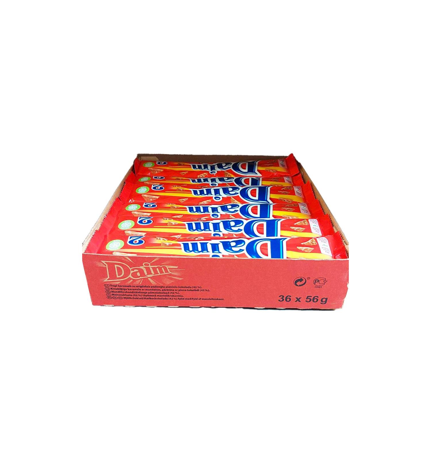 Daim Chocolate bar (36 x 56 g) - Crunchy Almond Caramel Covered with The Finest Milk Chocolate - Uniquely Delicious Swedish Sweets - Buy Online on GoSupps.com
