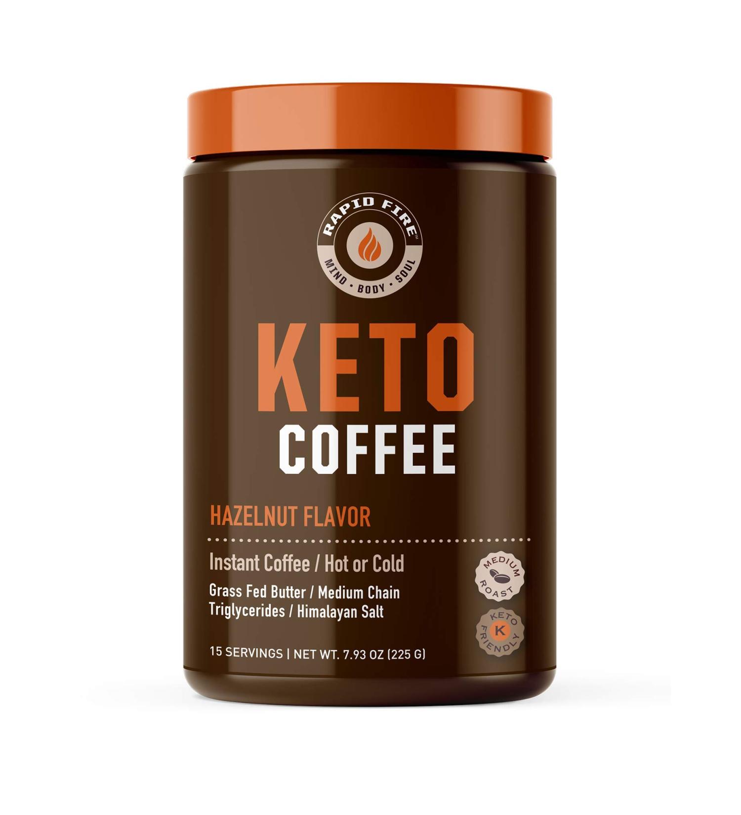 RAPIDFIRE Hazelnut Ketogenic Coffee 7.93 oz - Low Carb, High Energy - Buy Online on GoSupps.com