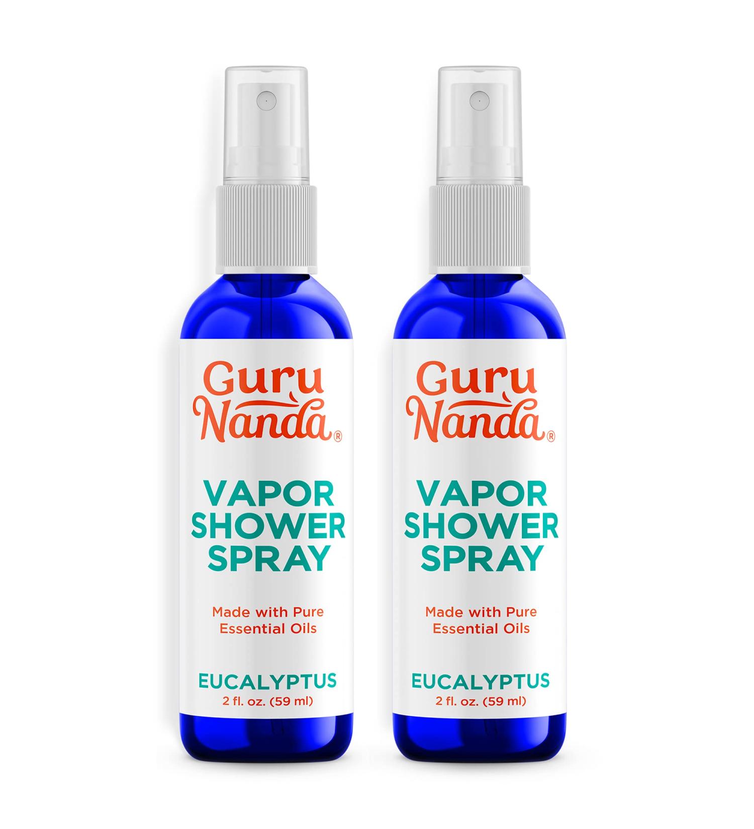 GuruNanda Eucalyptus Shower Spray (4 Fl.Oz, 2 Pack) - Pure Eucalyptus Essential Oil Mist for Sinus Relief and Luxury Spa Experience - Buy Online on GoSupps.com
