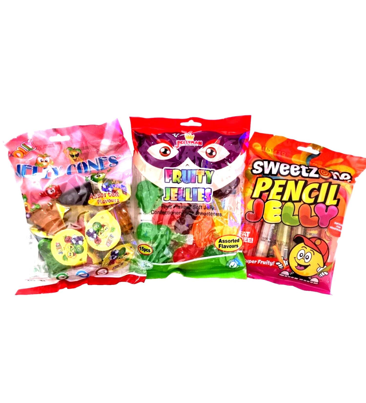 Fruity Jellies Fruit Jelly Straws & Jelly Cones. 3 Full Bags (40 pieces) of Tik Tok fun. Halal Vegetarians & Fat free. - Buy Online on GoSupps.com