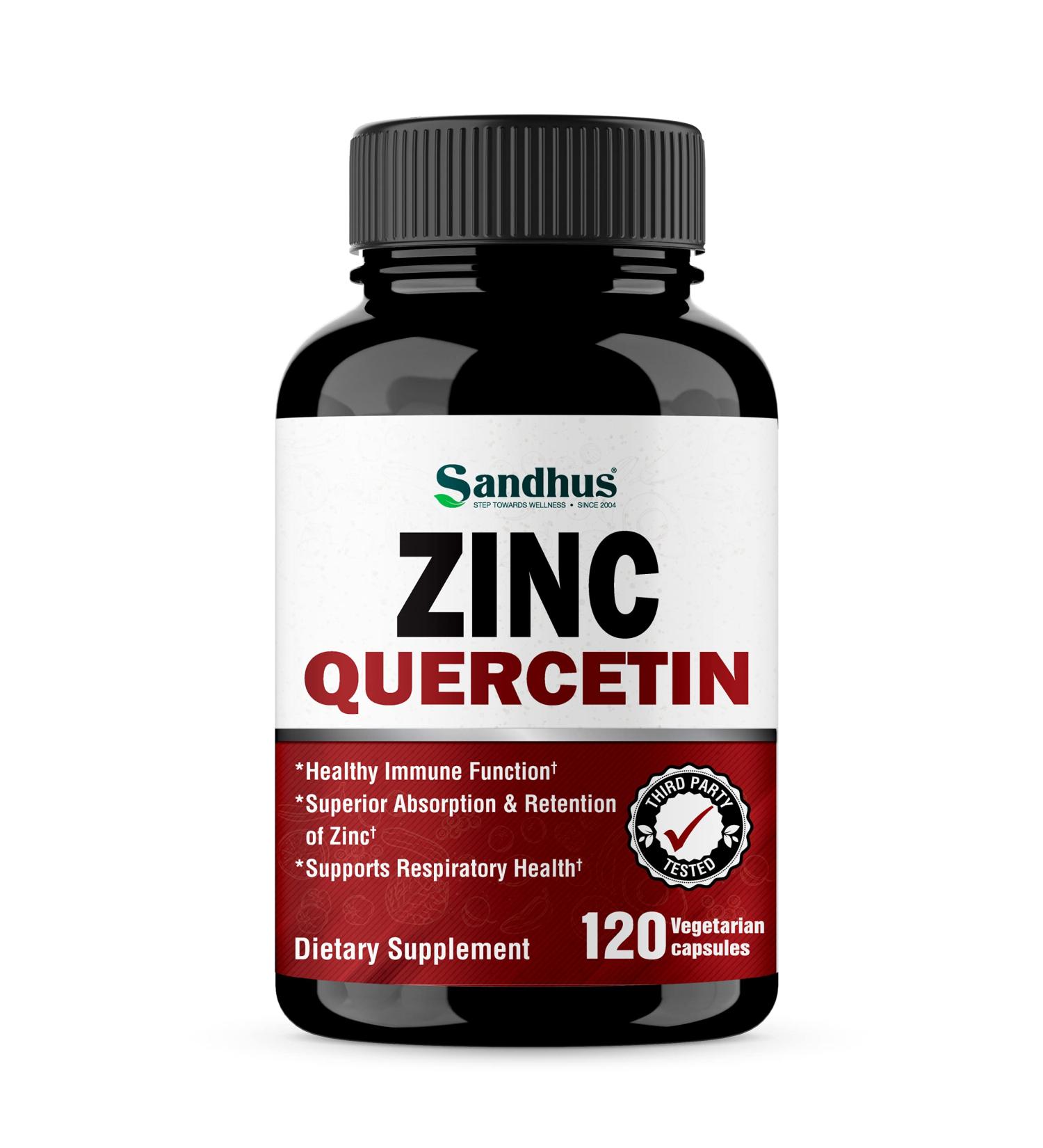 Zinc Quercetin 120 Capsules - Vegetarian Friendly | Immune Support Supplement - Buy Online on GoSupps.com