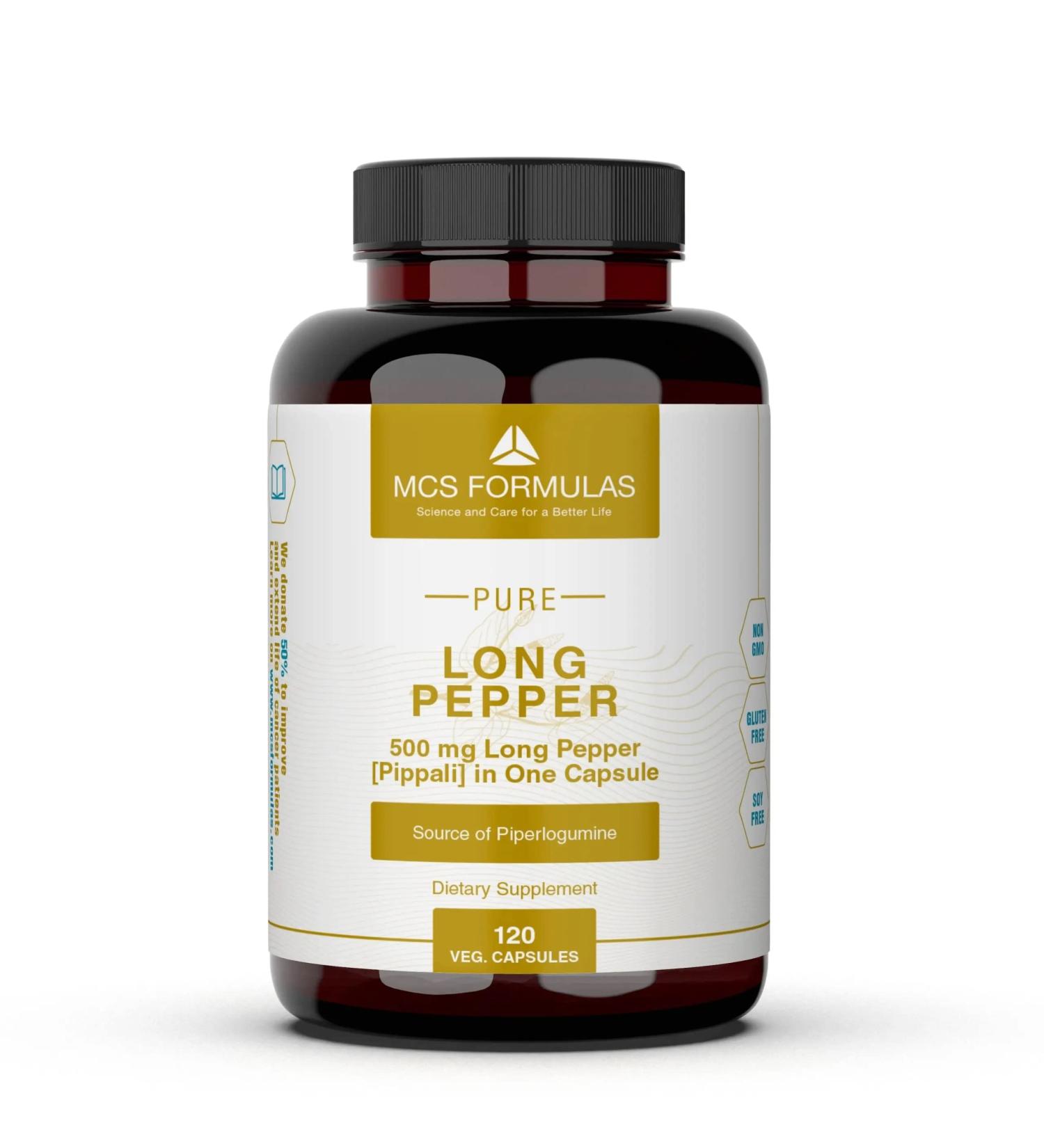 Long Pepper 500mg Vegan Capsule - Organic & 100% Pure - Buy Online on GoSupps.com
