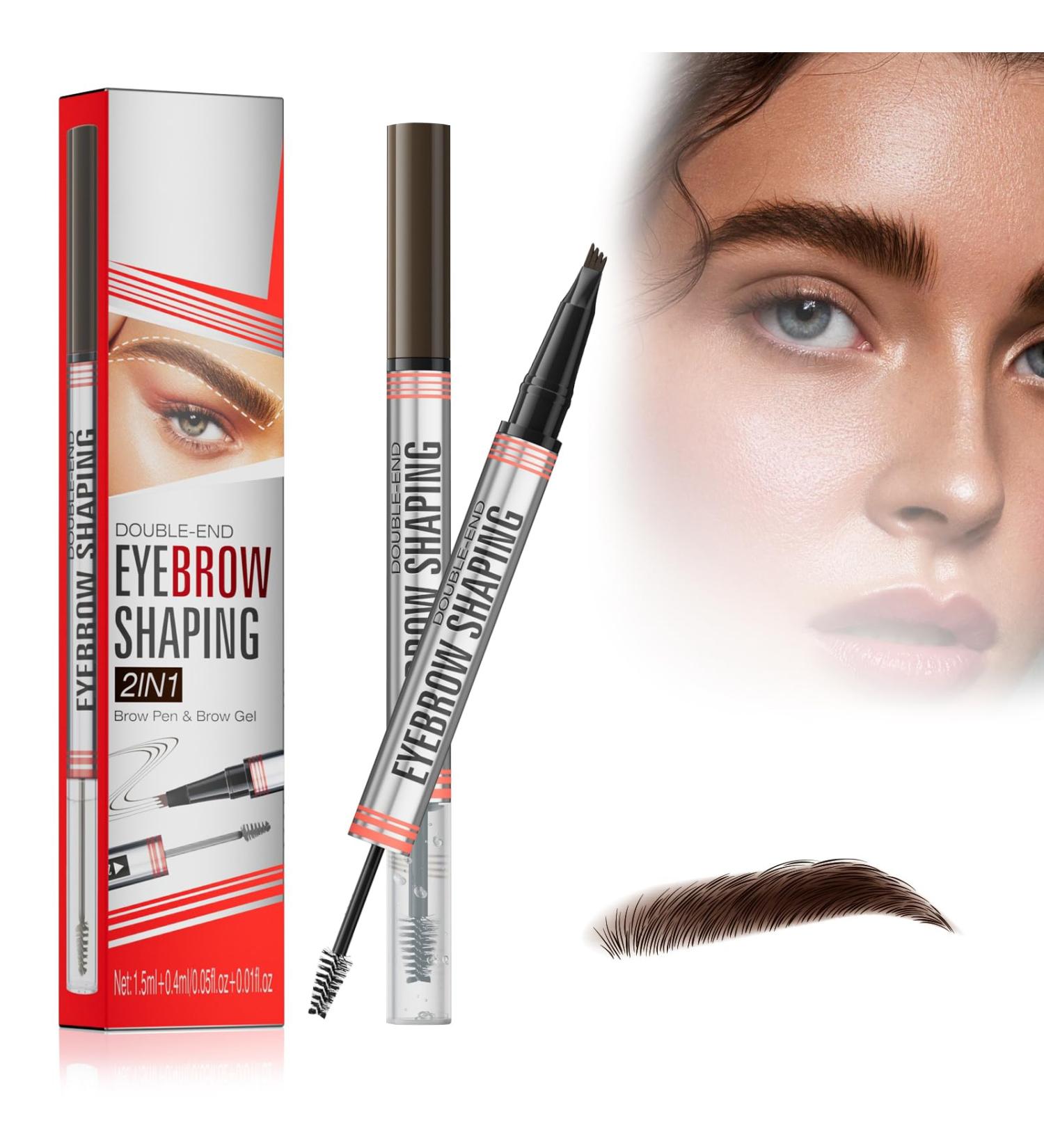 Buy Eyebrow Brush with Color Brown - 2-in-1 Microblading Pen & Brush for Natural-Looking Brows - International Shipping Available - Buy Online on GoSupps.com