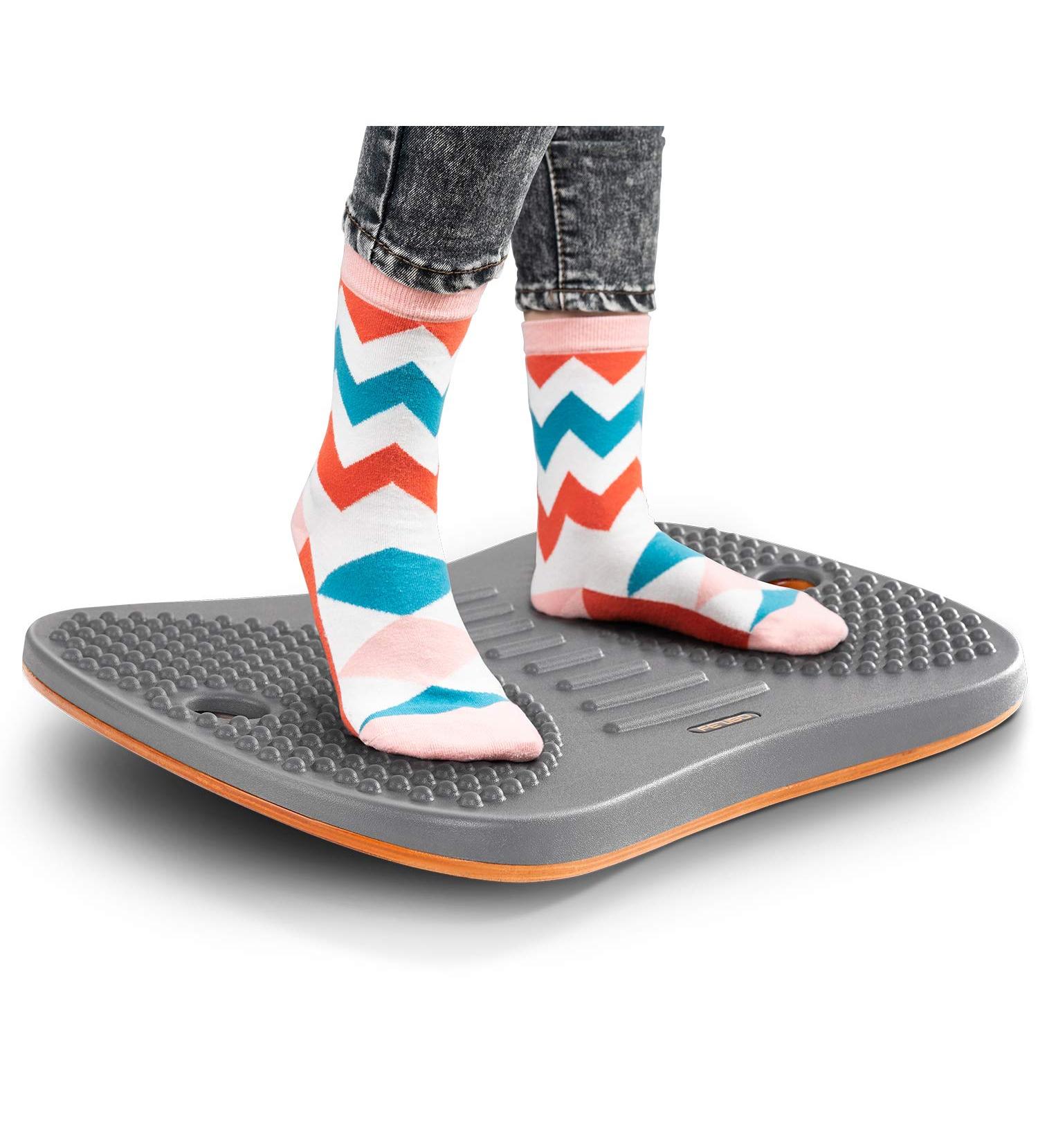 FEZIBO Standing Desk Anti Fatigue Mat Wooden Wobble Balance Board Stability Rocker with Ergonomic Design Comfort Floor Mat (Medium  Altostratus Gray) Medium Altostratus Gray - Buy Online on GoSupps.com