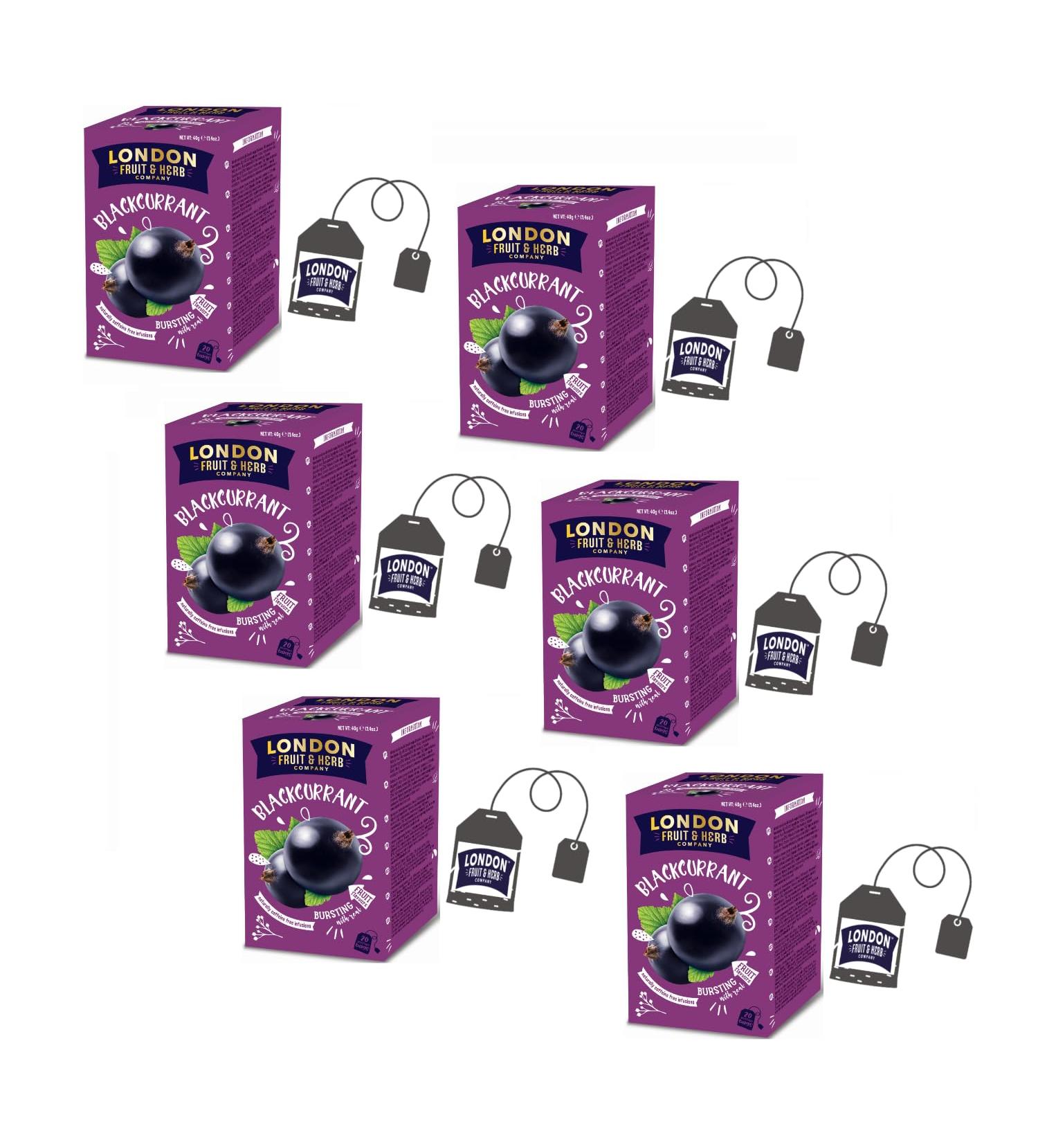  LONDON FRUIT & HERB COMPANY London Fruit | Blackcurrant Infusion | Individual Infusion Sachets - 6 x 20 Filters (240 Gr) | Fruity Herbal Tea Without Caffeine - Buy Online on GoSupps.com