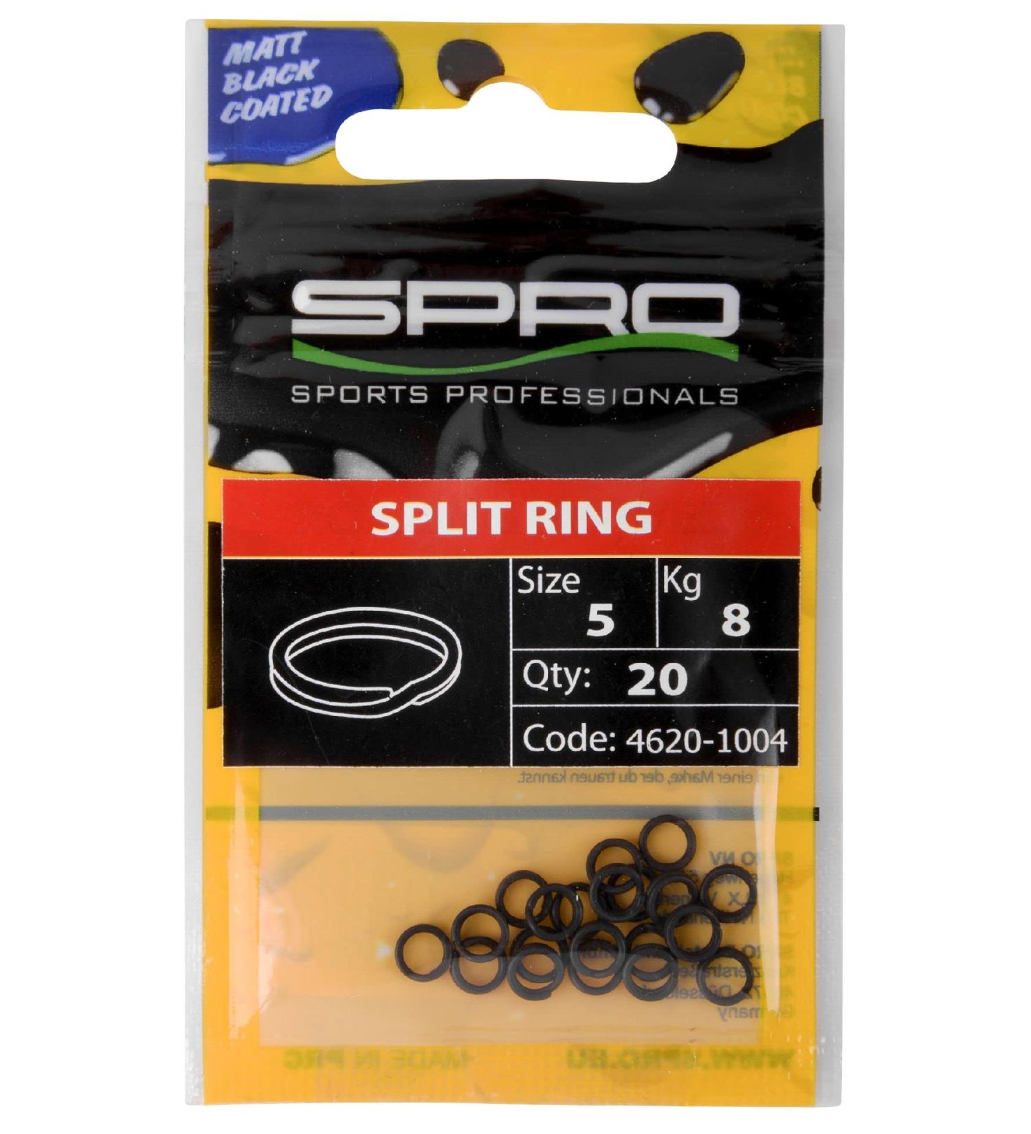 Sprro Matt Black Splitring - Sprengrings for Kauger show jumping rings for a change of hook rings for fishing hooks fastening ring size.7/15kg / 20 pieces