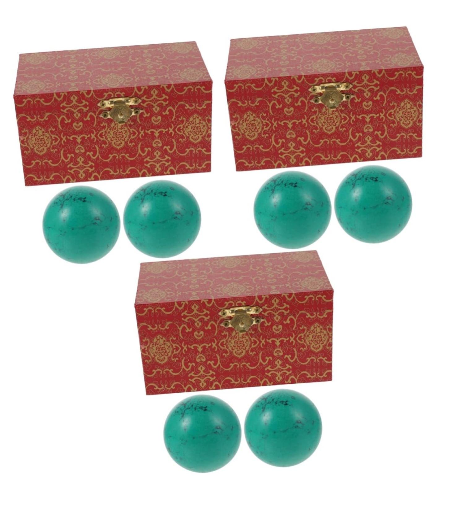 Frcolor 6 Stk Turquoise Handball Baoding Balls - Wooden Spherical Fitness and Relaxation Gifts for Hand Health - Buy Online on GoSupps.com