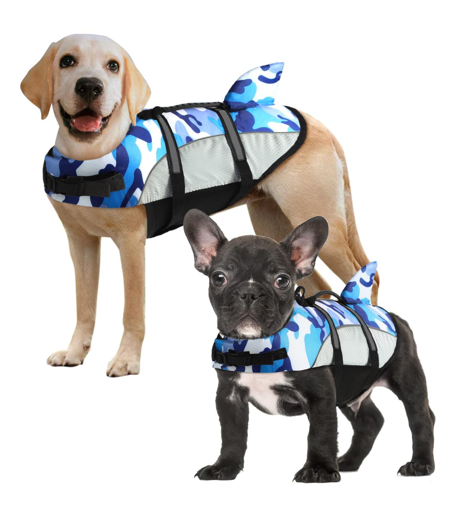 Alagirls Dog Life Jacket - Adjustable Buoyancy Vest for Swimming | Reflective & Robust XL Blue Camo (66-78cm) - Buy Online on GoSupps.com