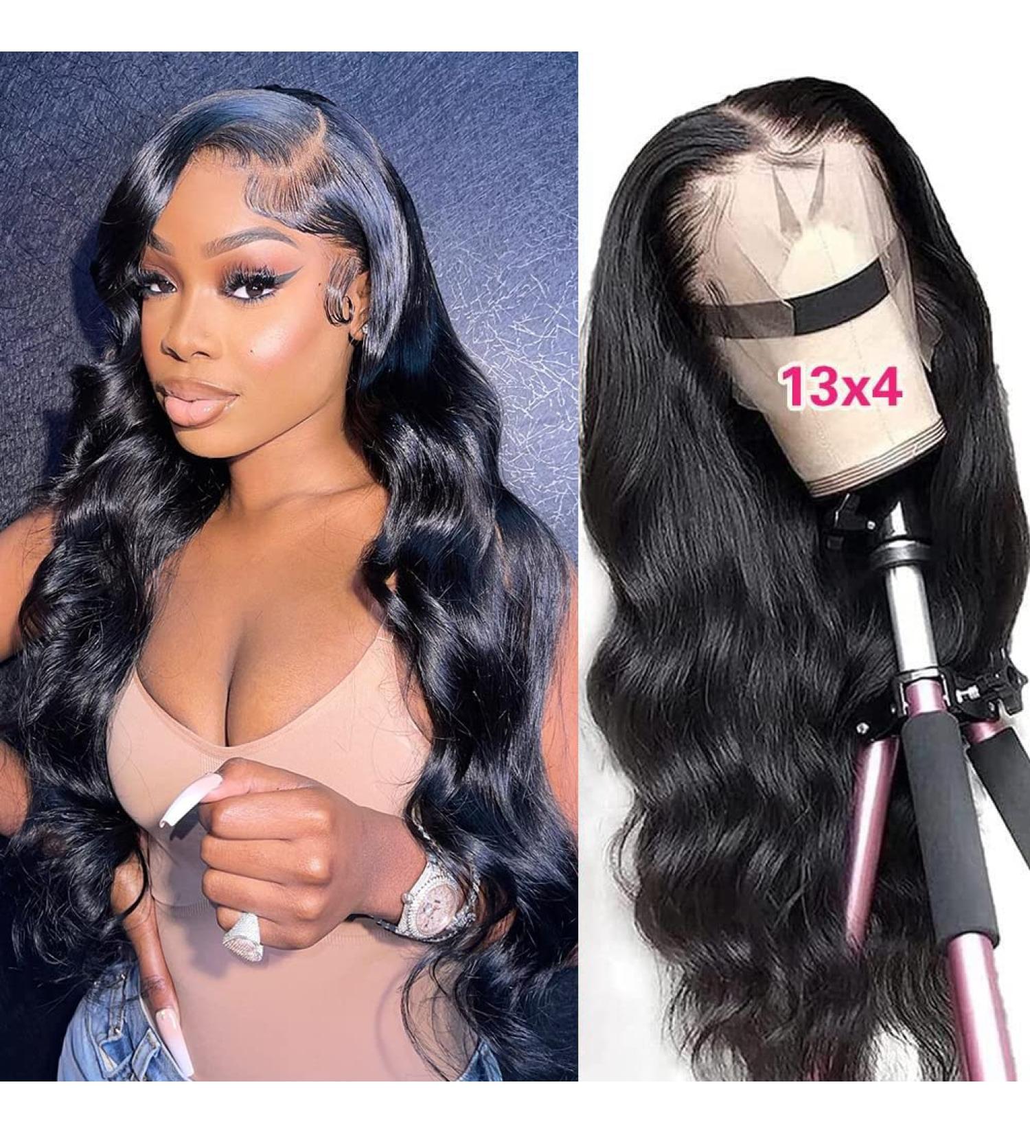 28 Inch Body Wave Lace Front Human Hair Wig for Black Women - HD Transparent Lace, Pre Plucked, 150% Density - Pack of 1 - Buy Online on GoSupps.com