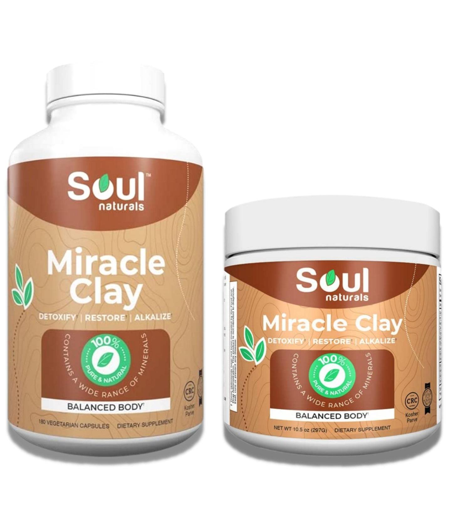 Calcium Bentonite Clay Capsules and Powder for Skin Glow & Toxin Removal (50 Minerals) - Buy Online on GoSupps.com